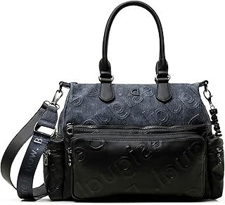 PU Shoulder Bag, Borsa a Tracolla Donna, Blu, Medium