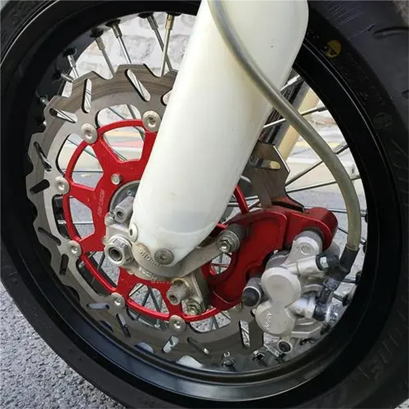 Motocykl wirnik tarczy hamulcowej 320 mm przednia pływająca tarcza hamulcowa pasująca do Honda CR125 CR250 CRF250R CRF450R CRF450R CRF250X CRF250RX CRF450RX itp.(2 set Black)