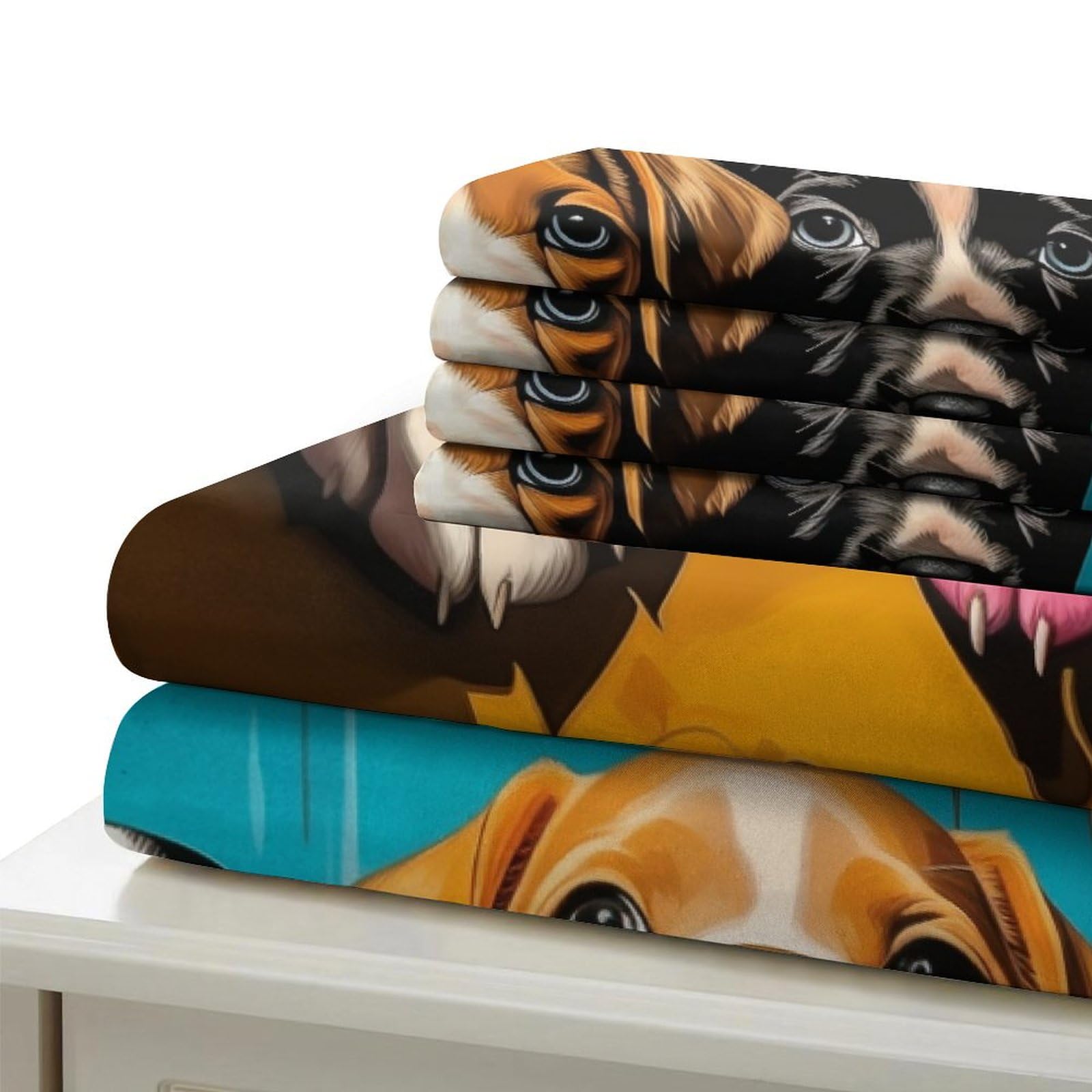 Estampado de Perros Bonitos Funda Nórdica 3D Impresa Juego 3 Piezas Microfibra Suave Ropa de Cama Decoración Dormitorio para Jóvenes Adultos Amantes de Mascotas Double（200x200cm）
