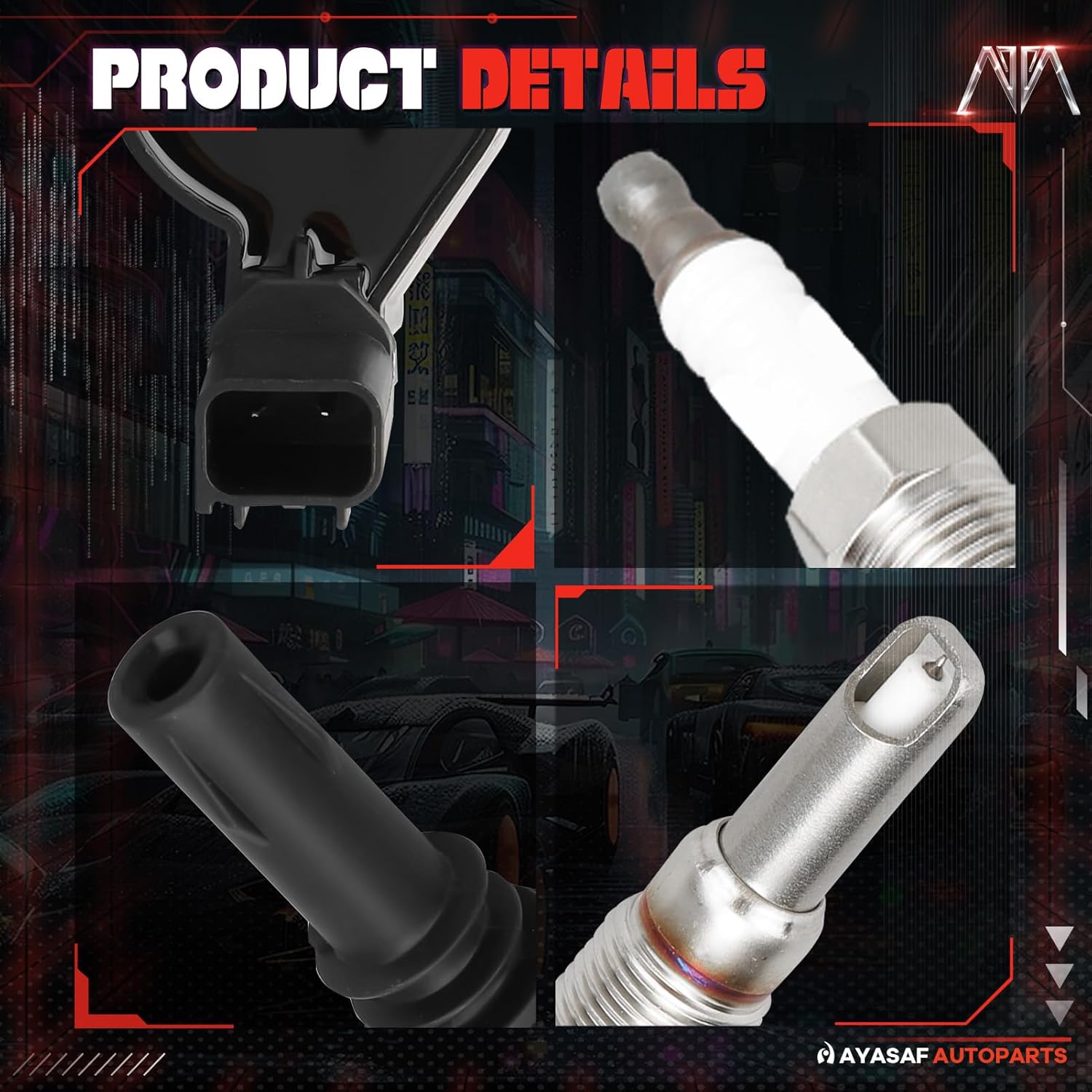 MAYASAF FD508 DG511 Ignition Coils and Spark Plugs Set of 8 Fit for Ford 2007-2008 Explorer, 2005-2008 F-150/ Expedition/F-250/ F-350/ F-450/ F-550 Super Duty/Mustang, for Lincoln 2006-2008 Navigator