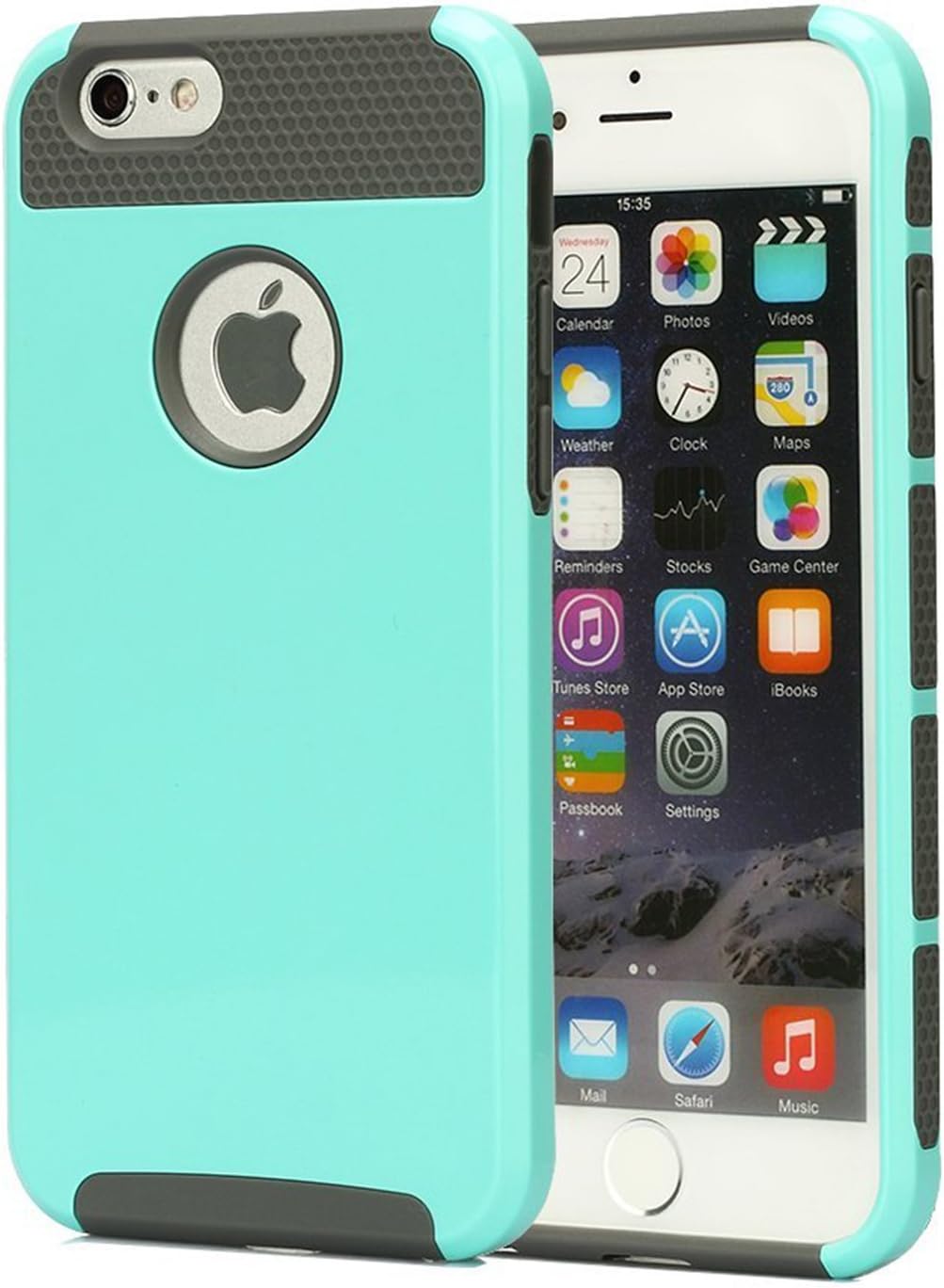 iPhone 6 Case, oneCase™ Hybrid High Impact Shockproof Protective Case Hard Plastic+Soft Silicon Rubber Armor Defender Case Cover for Apple iPhone 6 4.7 inch Screen with Stylus & Screen Protector (Light Blue/Grey)