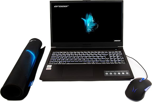MEDION ERAZER Crawler E10 Intel Core I5-10300H 8 GB 512 GB SSD 15.6" FHD NVIDIA GeForce GTX 1650 Gaming Laptop Bundle - Mouse And Mousepad, 30035109, Black