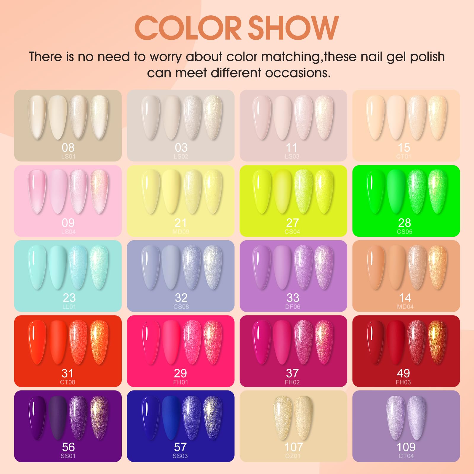 COSCELIA 38PCS Zestaw lakierów do paznokci UV z lampą - 25 sztuk żelowego lakieru bazowego i nawierzchniowego, zestaw do paznokci żelowych, zestaw do samodzielnego wykonywania paznokci