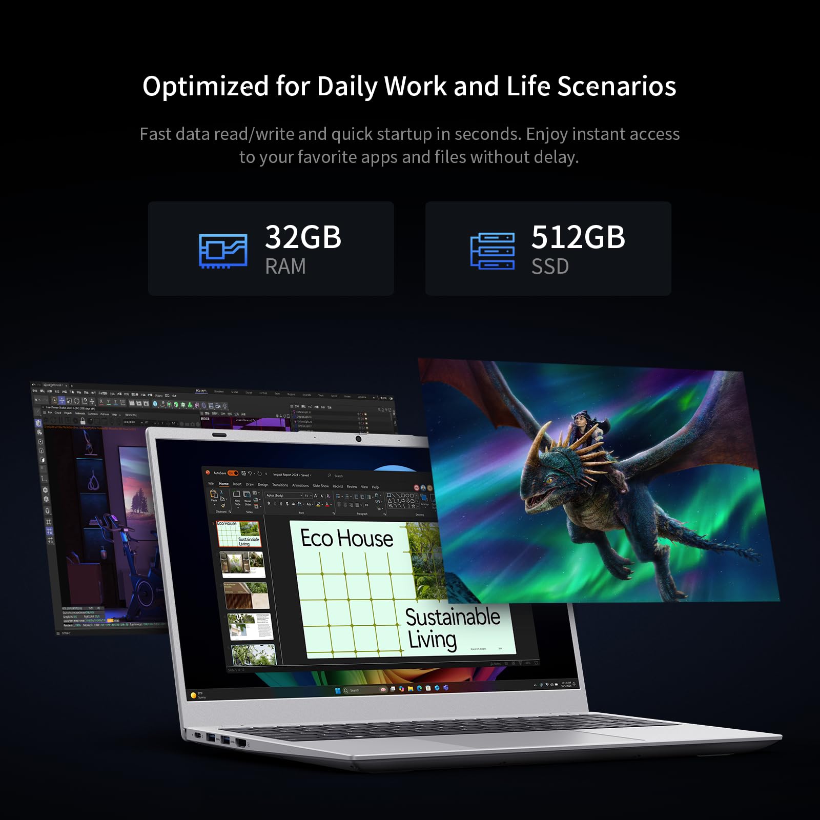 Amazon.co.jp: UOWAMOU 15.6 IPS-FHD-Laptop, 16GB RAM 512GB SSD