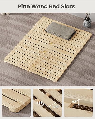 Miniatura 6 de Tapete de tatami japonés, marco de cama de tatami, marco de cama plegable de madera para colchón de futón, ropa de cama transpirable para dormir,