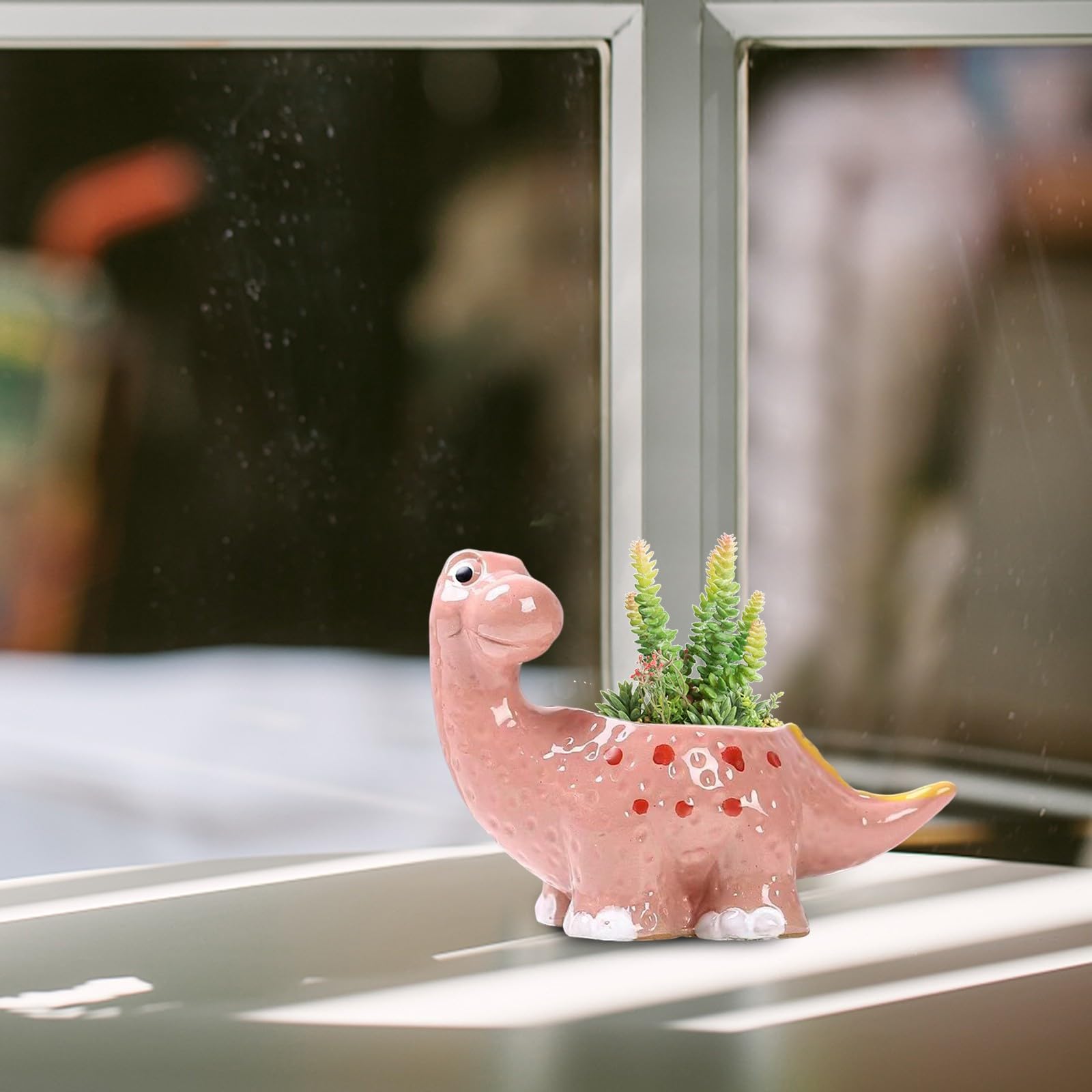 Amazon.com : BLOWEST Dinosaur Ceramic Succulent Planter, Desktop Flower  Plant Pot, Window Box Cartoon Animal Decor, 5 Inch, Indoor Outdoor Tabletop  Bonsai Cactus Flower Pot Vase Holder Decorative Organizer (03) : Patio,