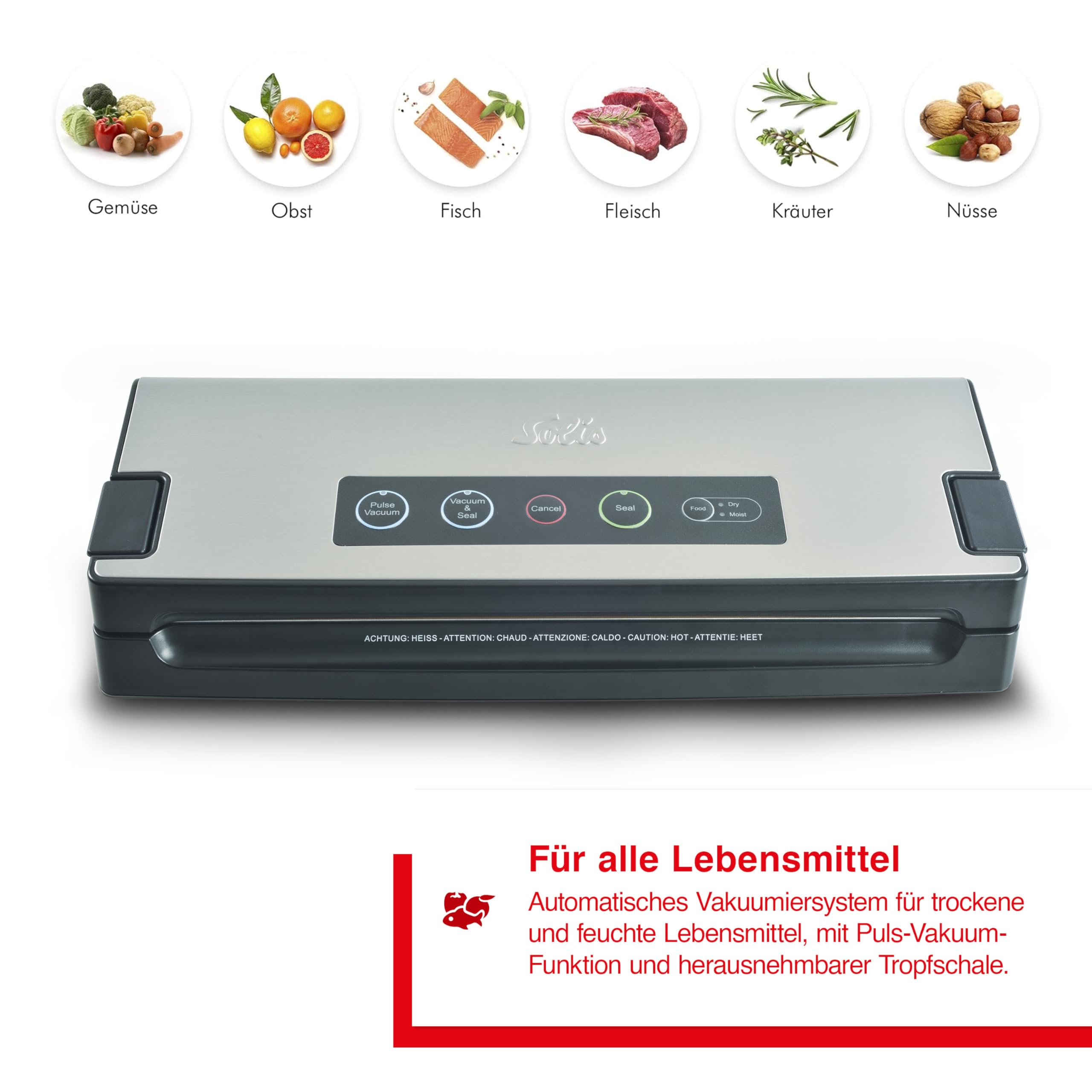 Solis Vac Premium Vakuumierer mit Pulse-Funktion, silber