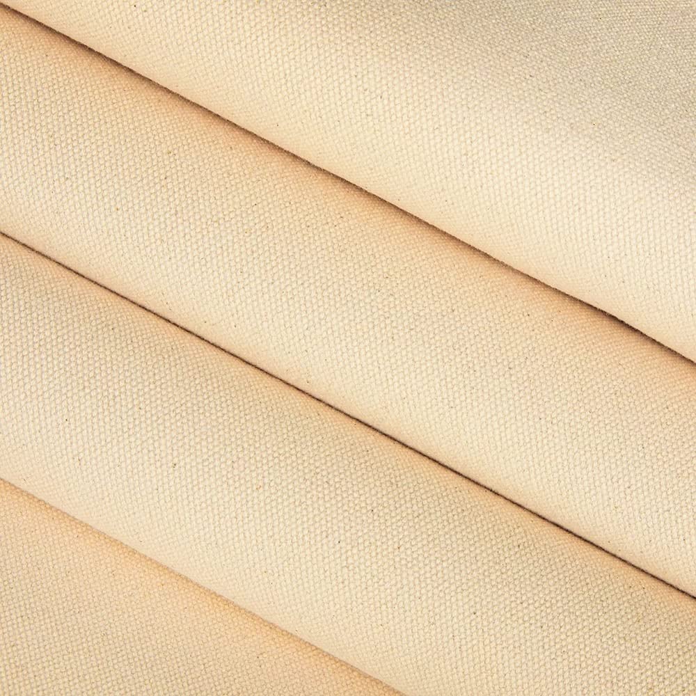 10oz Heavy Canvas Cotton Duck Weave Fabric, Canvas Fabric is Great for Apparel and Accessories, Home Decor, Laundry Bags etc (Natural Colour - GSM 300 - Width 63 inch) (5 Meter)