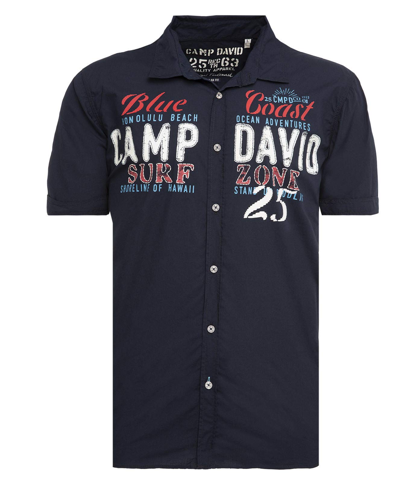 camp david kurzarmhemd Herren mit Logo Print Fashion Color:Galactic Glacier (Aqua) natl parks Top Gear: Series 33