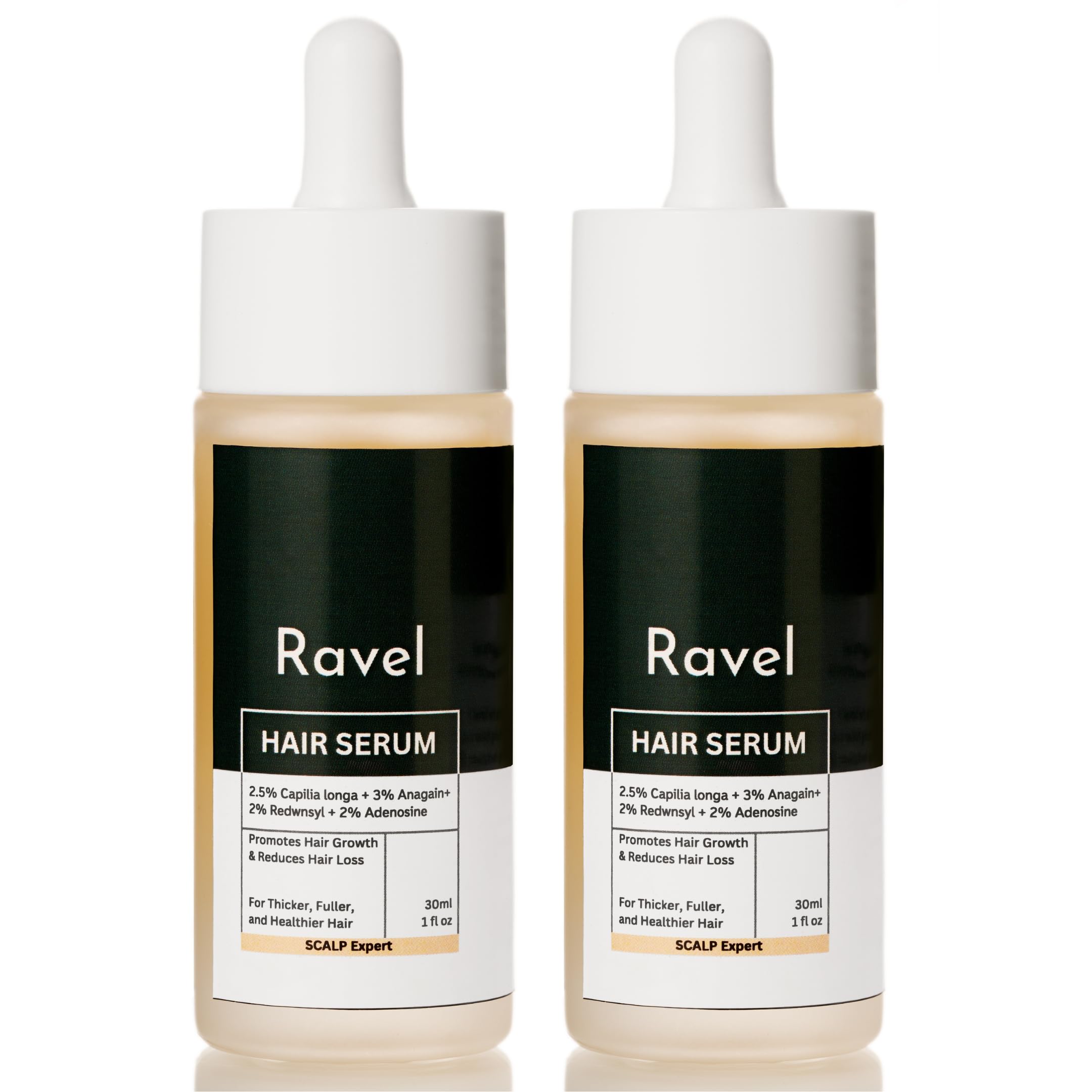 Ravel Advanced | 2.5% Capilia Longa + 3% Anagain + 2% Redensyl + 2% Adenosine, Rosemary & Pumpkin Seed | Hair Tonic For Hair Growth | Hair Growth Serum For Men & Women | 30Ml (Pack Of 2)