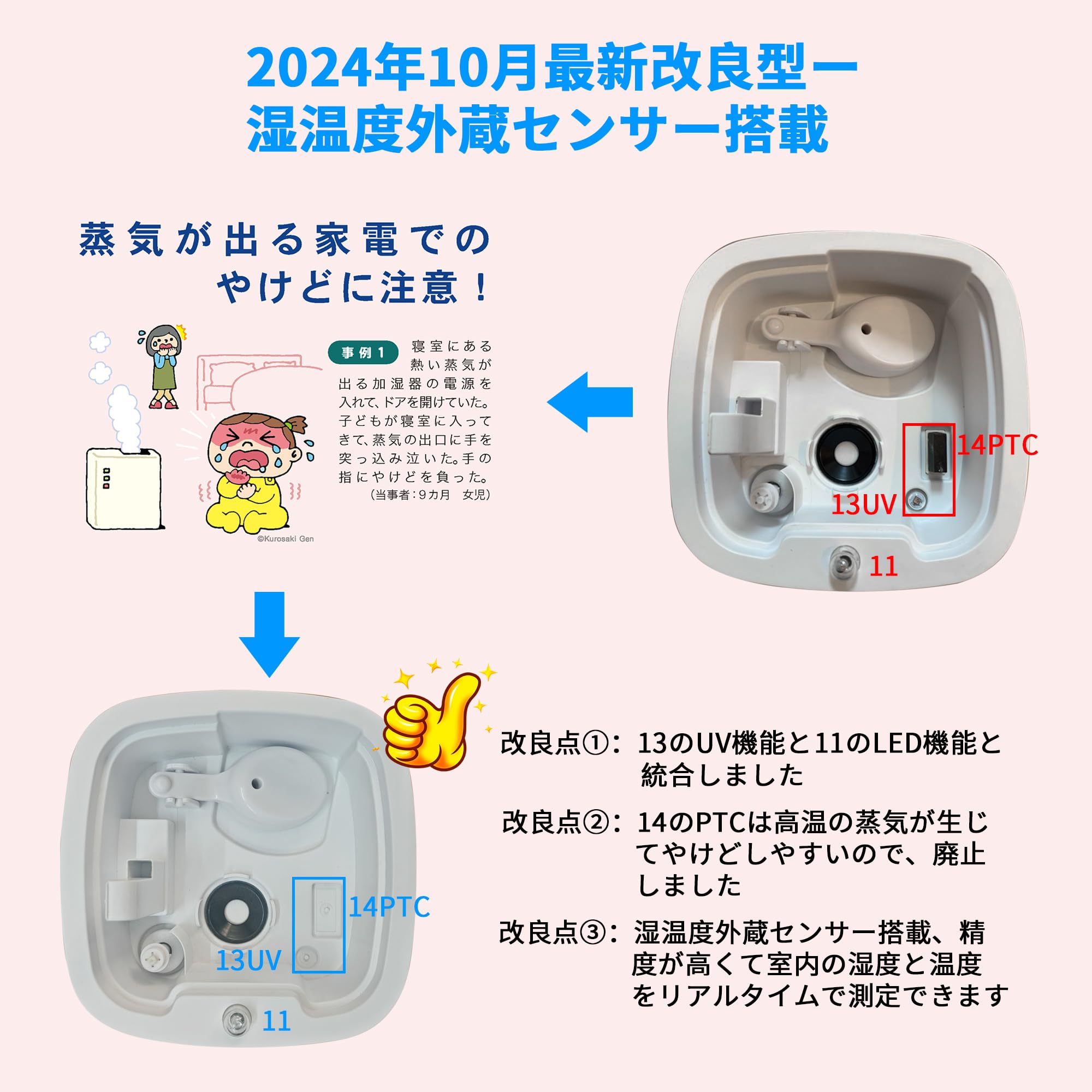 Amazon.co.jp: 加湿器 大容量 5L 加湿器 卓上超音波式 【最新強化型 45