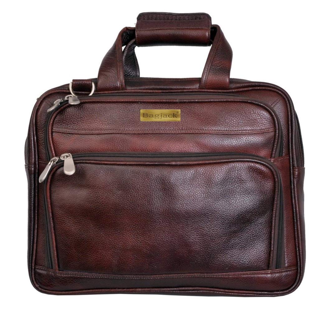 HidekinBAG JACK Arcturus Genuine Leather Laptop Upto 17 Inches Macbook Pro Briefcase Men Women Office Travelling Documents Storage Carry On Handle Shoulder Strap Suitcase