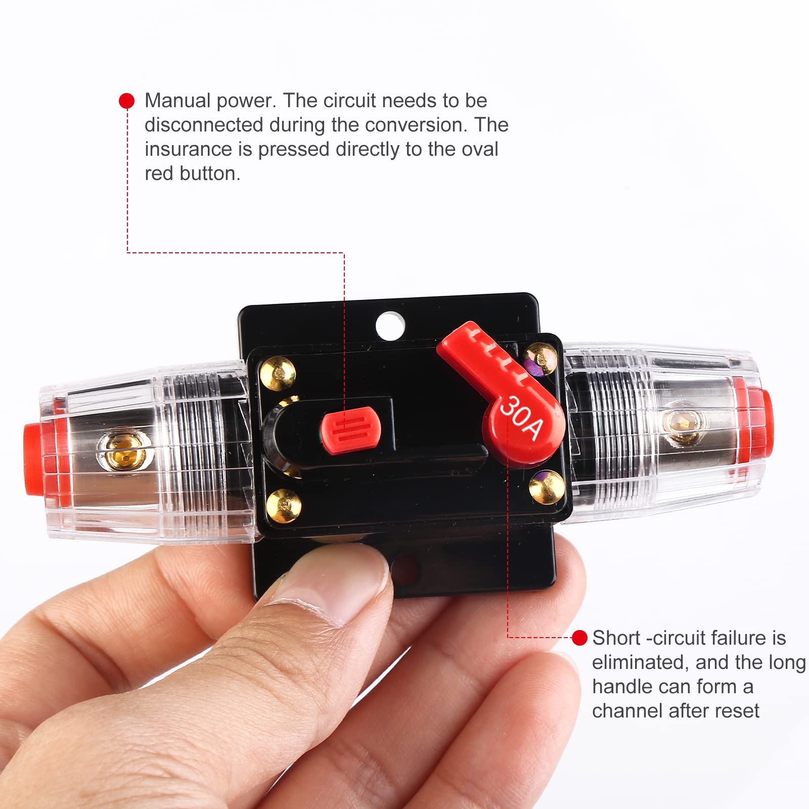 Interruttore Automatico 30A DC 12V-24V - Fusibile AutoRipristinante Per Audio Auto E Solar - Foto 2