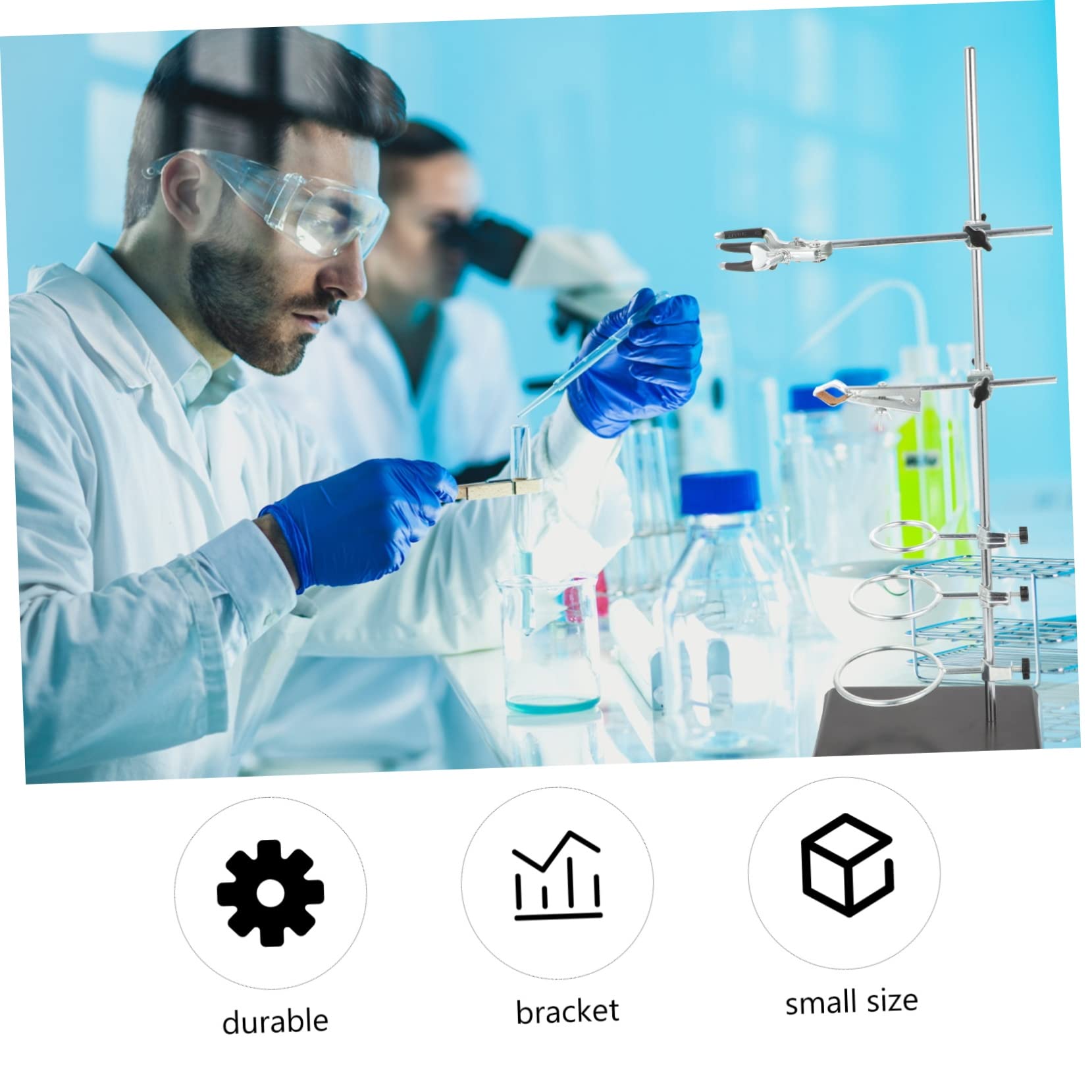 Laborstativ Satz 60cm aus Eisen, Höhenverstellbar für Chemiearbeiten