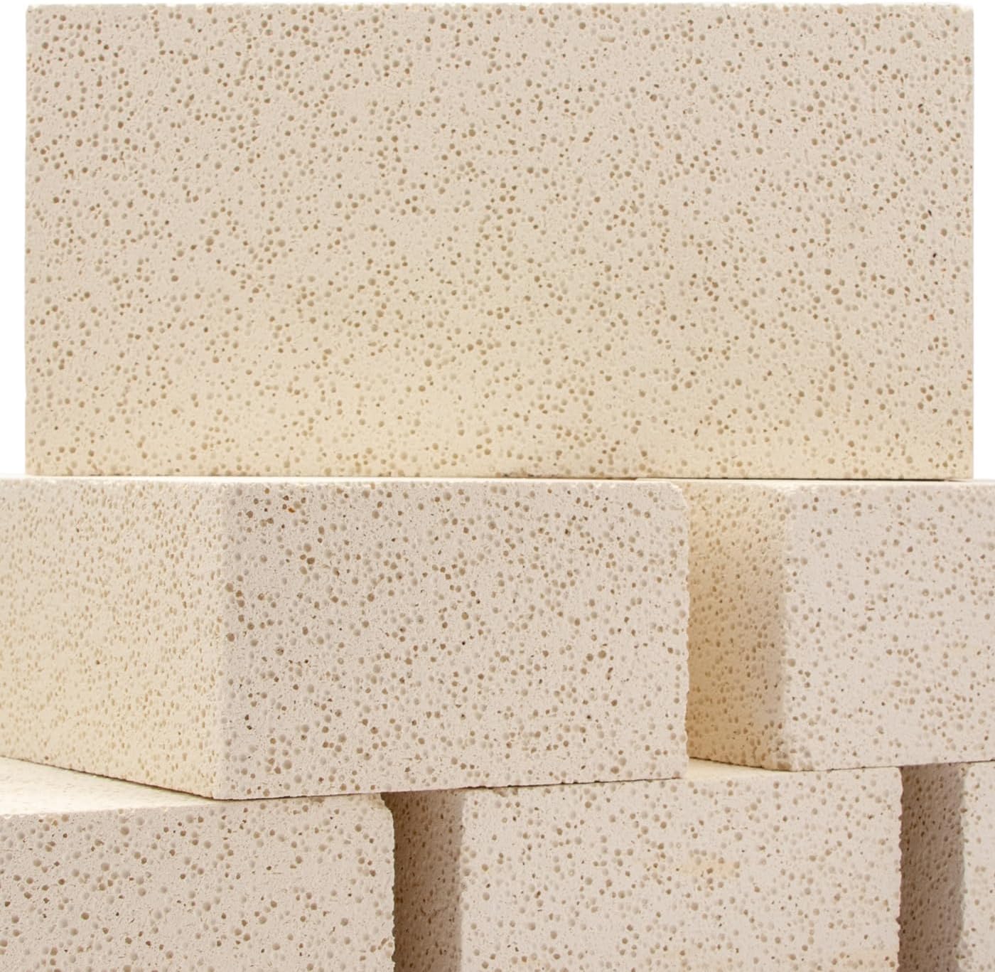 6 Pieces Insulating Fire Brick for Ovens, Kilns, Blacksmith, Fireplaces, Forges 9" x 4.5" x 2.5" 2300F Rated Insulating Fire Bricks