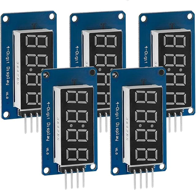 AZDelivery 5 x 4 Digits 7 Segment Digital Tube TM1637 LED Display Module with Clock Display compatible with Arduino and Raspberry Pi including E-Book!