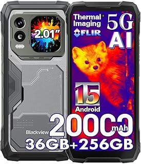 Blackview Xplore 1 Pro Wärmebildkamera Outdoor Handy ohne Vertrag Android 15, 36GB+256GB/2TB 20000mAh Smartphone Gemini AI, 6,78"FHD+, 64MP+50MP, Outdoor Smartphone Wasserdicht IP68,NFC/OTG/FM,Schwarz