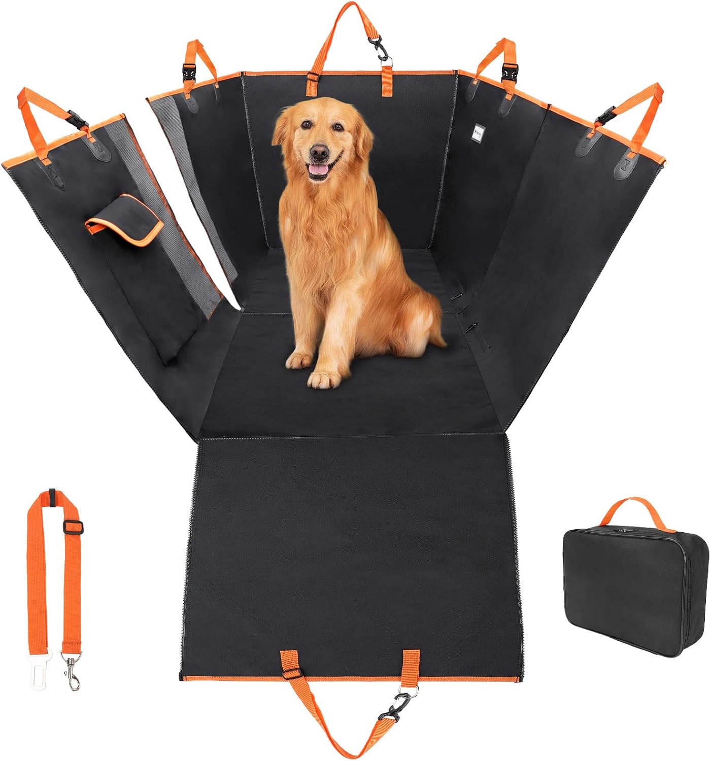 PETNANNY Dog Car Seat Covers for Back Seat 100% Waterproof Backseat Car Covers with Mesh Window, Scratch Proof Antinslip Dog Car…