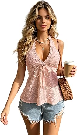 Womens Halter Peplum Tank Sleeveless Backless Tops