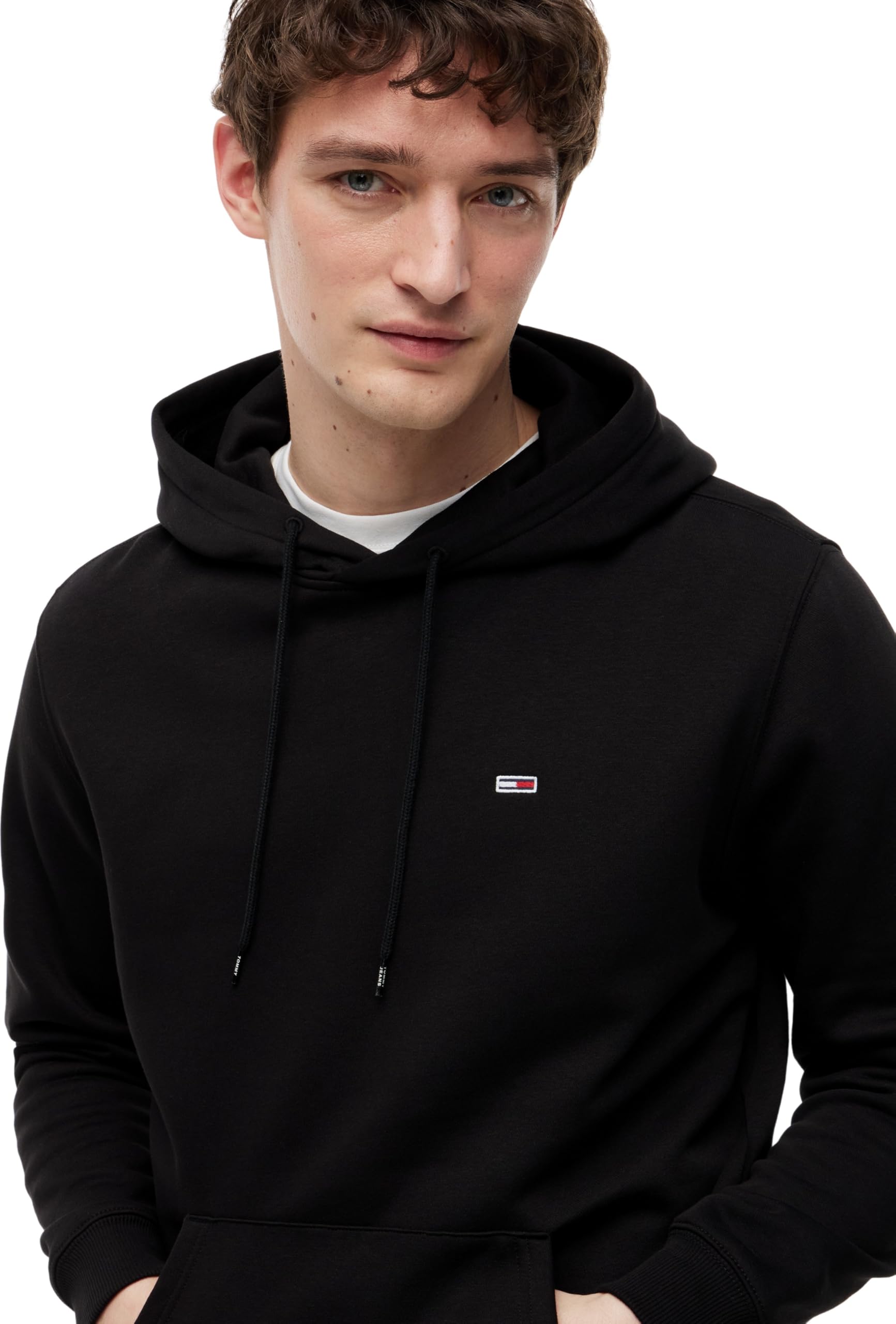 Tommy Jeans Herren Hoodie Regular Fit Flag Fleece mit Kapuze