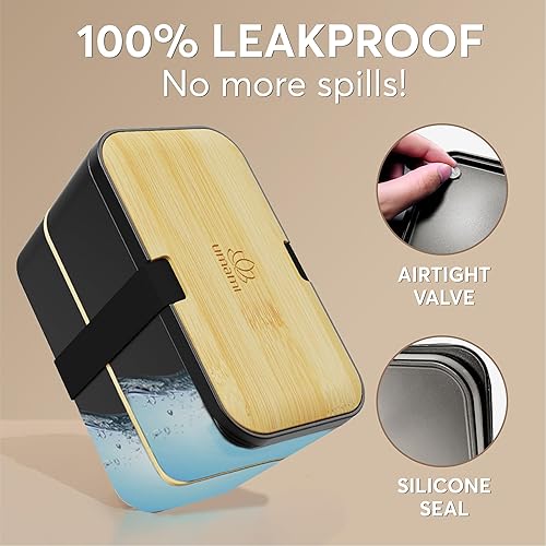 Miniatura 6 de Umami Caja Bento de alta calidad que es 100% a prueba de fugas y muy fácil de limpiar, encajable para almacenamiento, todo en uno y sin BPA