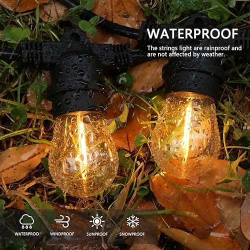 Miniatura 4 de KGC Paquete de 25 bombillas LED de repuesto S14 de 1 W, 2200 K, blanco cálido, impermeable, para exteriores, bombilla de filamento LED vintage,