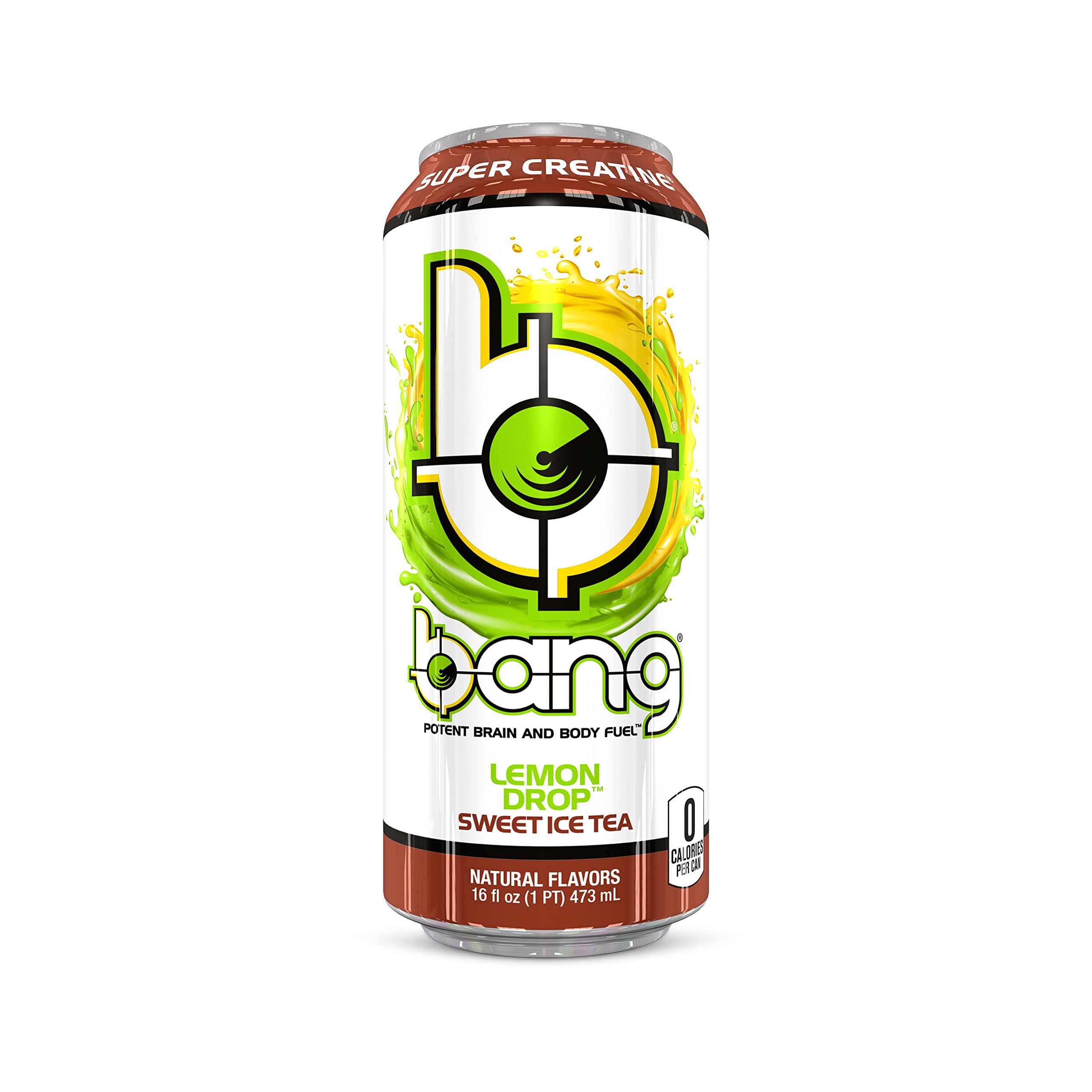 Bang Lemon Drop Sweet Ice Tea Energy Drink, 0 Calories, Sugar Free with