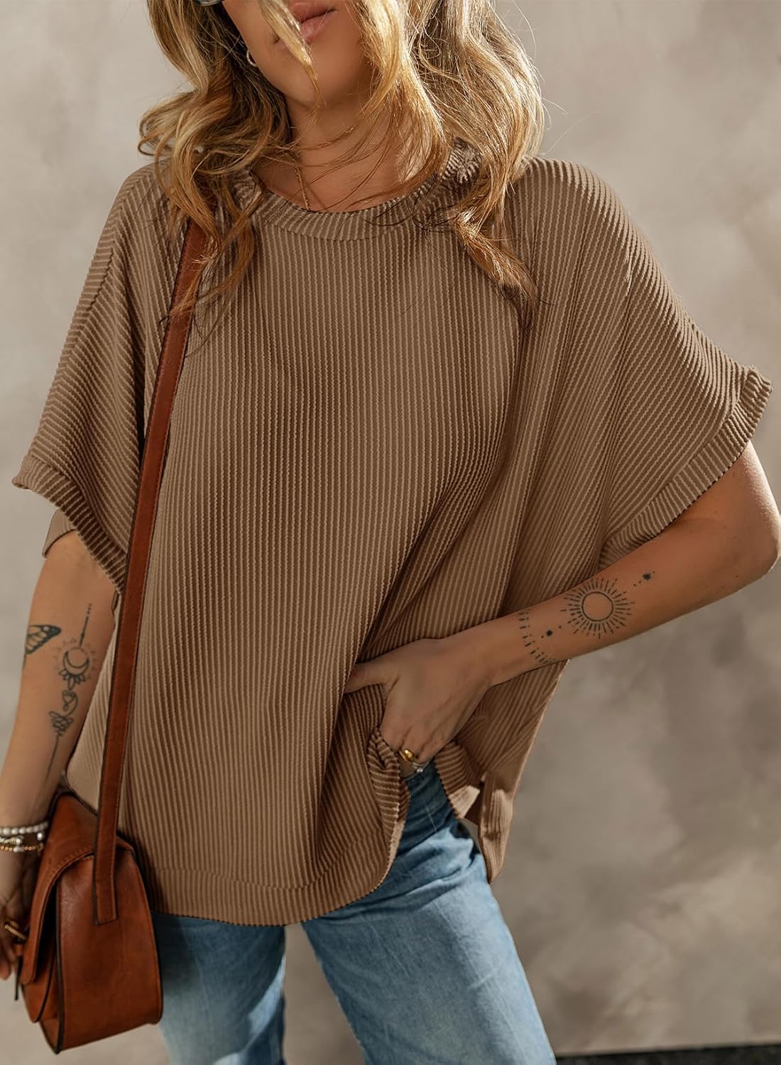 Dokotoo Women's Casual Oversized Short Sleeve Loose Tunic Tops Blouses image 2