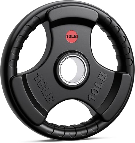 XDDIAS Placas de peso de goma de 2 pulgadas con agarre olímpico en pares o individuales para entrenamiento de fuerza, levantamiento de pesas y