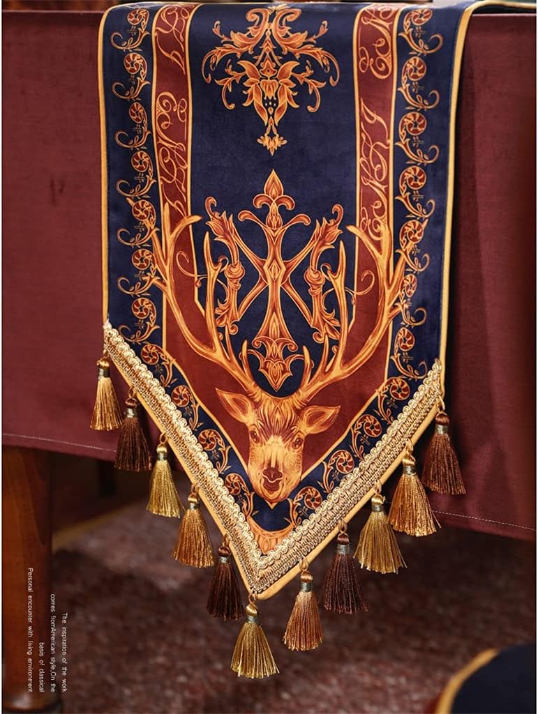 Table Runner European Long Tablecloth Retro Chest of Drawers Sideboard Decoration Cloth(30 * 240cm)