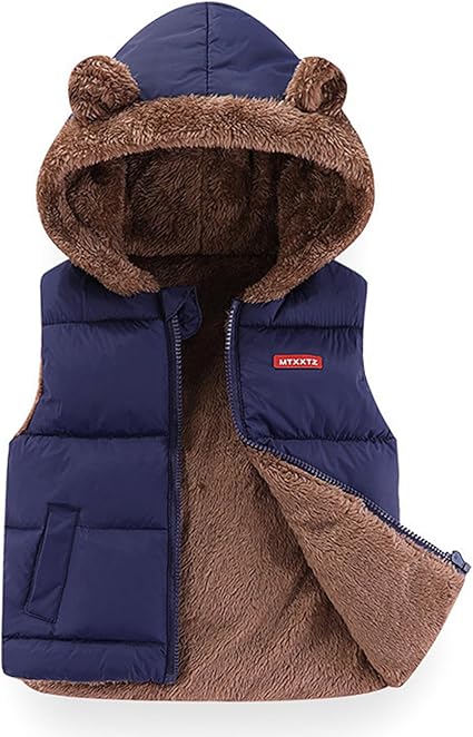 JiAmy Gilet D'hiver à Capuche Pour Enfant Garçon Fille Gilet à