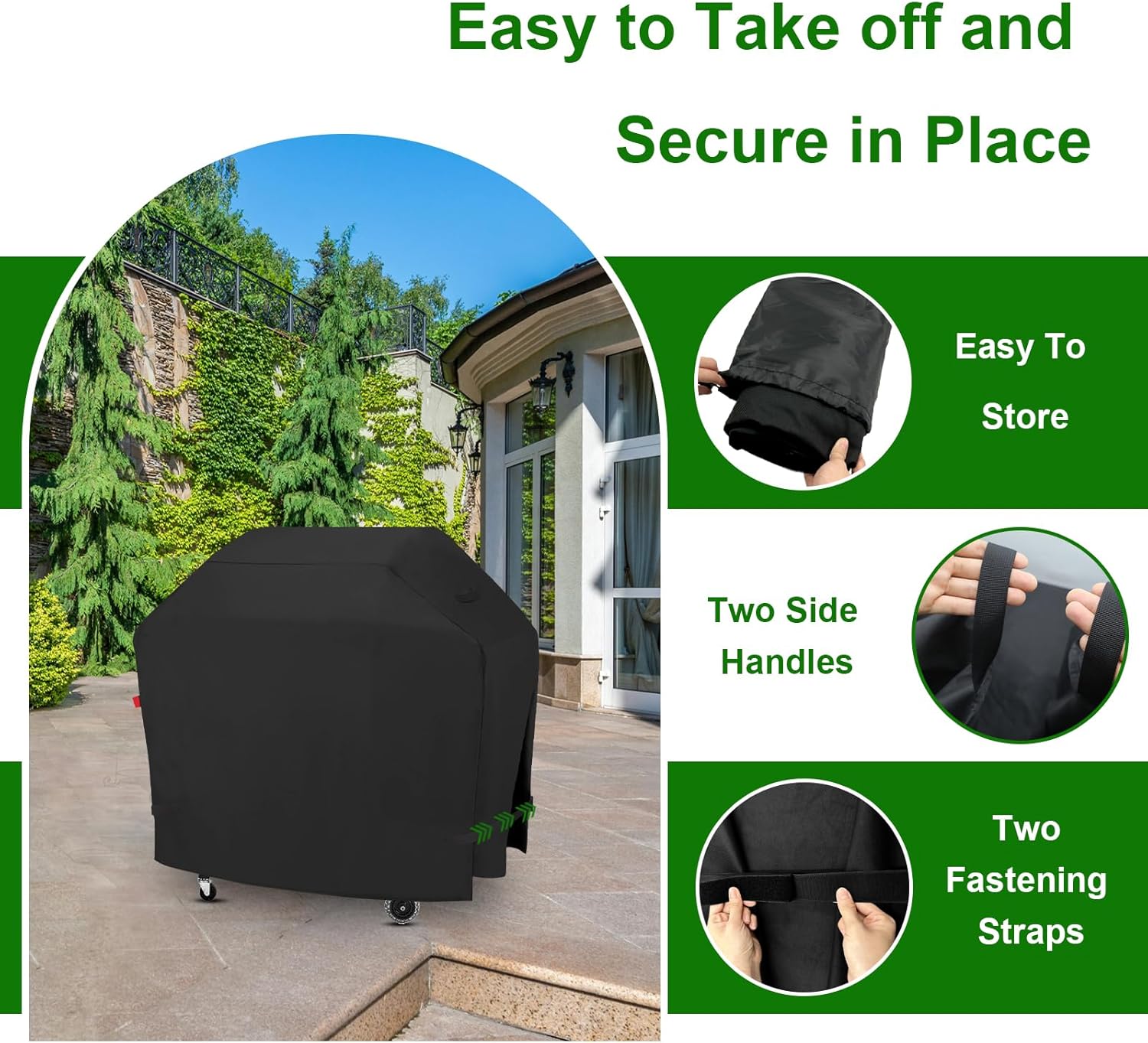Outdoor Grill Cover Fits Cuisinart 28" Griddler and Broiler Combo CGG-9020 & 28" Griddle with Hood CGG-9748, Cover Geny Waterproof 600D Heavy Duty BBQ Griddle Covers, 54" L x 28" D x 39" H.
