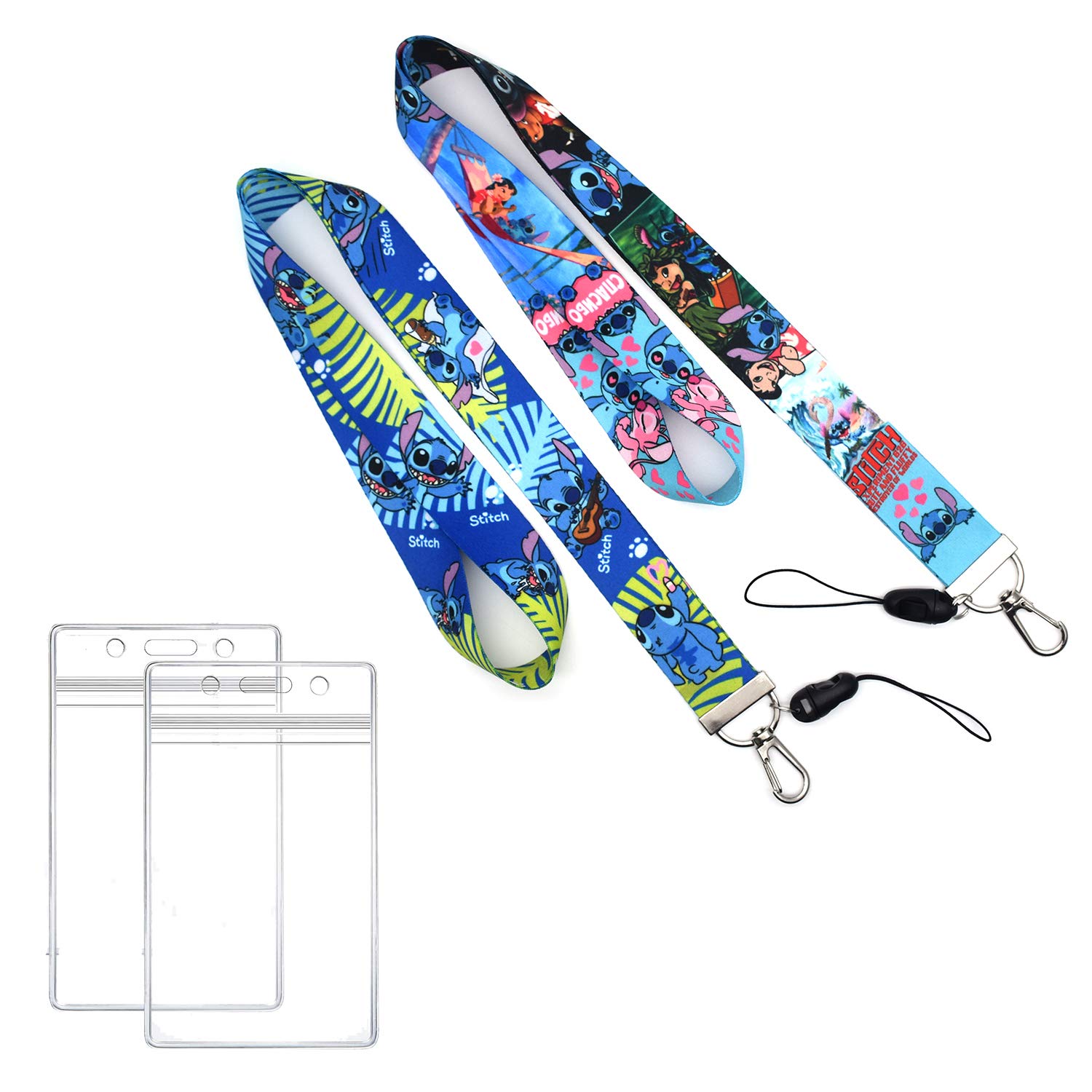 GTOTd Cartoon Lanyard with Id Holder（2 Pack ）for Keys Wallet. Kids Gifts Merch Stitch Party Supply Game for Teens Girls.