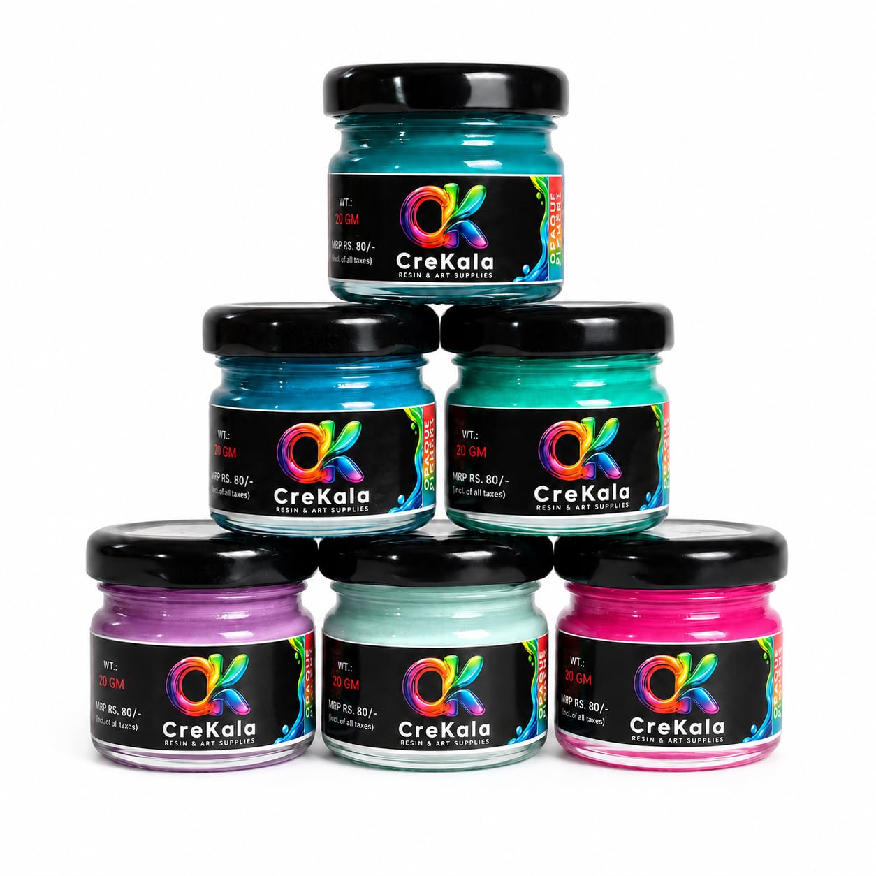 Resin Opaque Pigment Set – 6 for Epoxy Resin Art, Highly Concentrated Non-Transparent Liquid Color (20g Each) | Jewelry Making | Geode Art | River Table | Coasters | DIY Crafts | Handmade Art Supplies-image-32