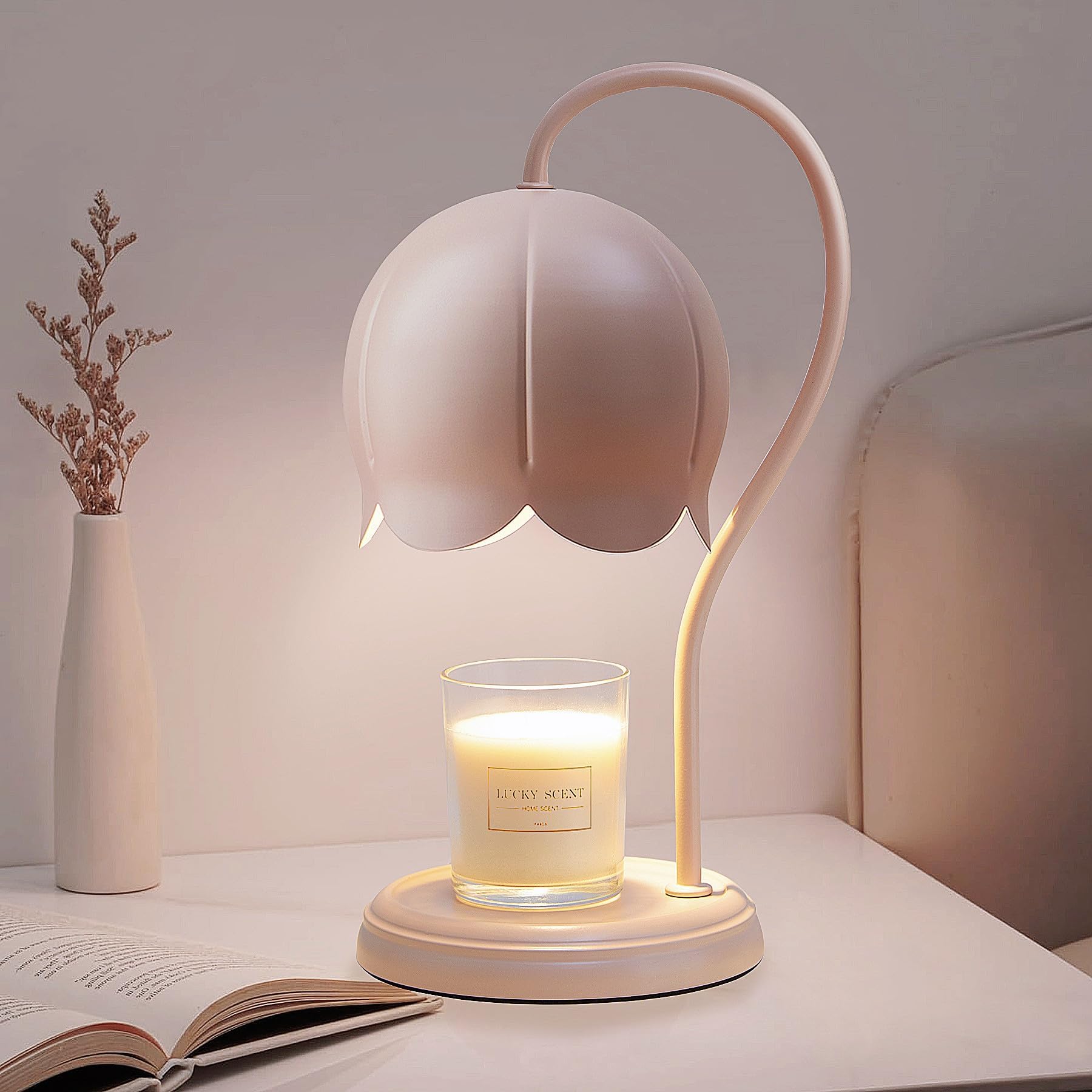 Lámpara Calienta Velas Con Temporizador, Altura E Intensidad Ajustable