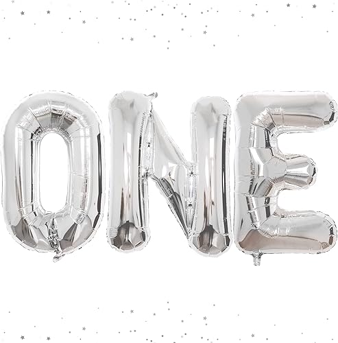 KatchOn, Globo plateado para el primer cumpleaños  32 pulgadas  1 globo para primer cumpleaños  Un globo de cumpleaños, un globo de letra para