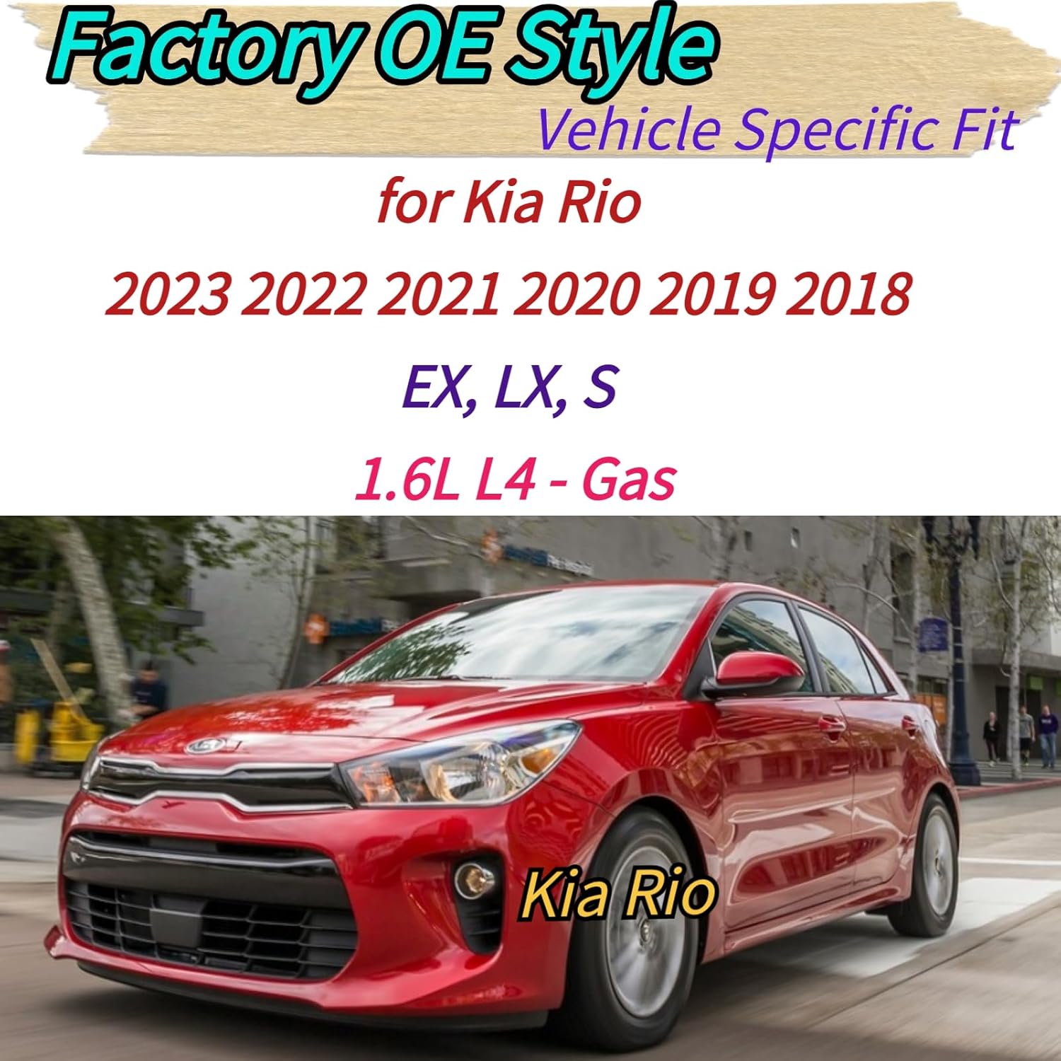 Rear Wiper Blade & Arm Replacement for Kia Rio 2018-2023 2022 2021 2020 2019 - OEM Fit for EX LX S 1.6L L4 - Gas Models - All-Season Back Windshield Wiper Blade Set