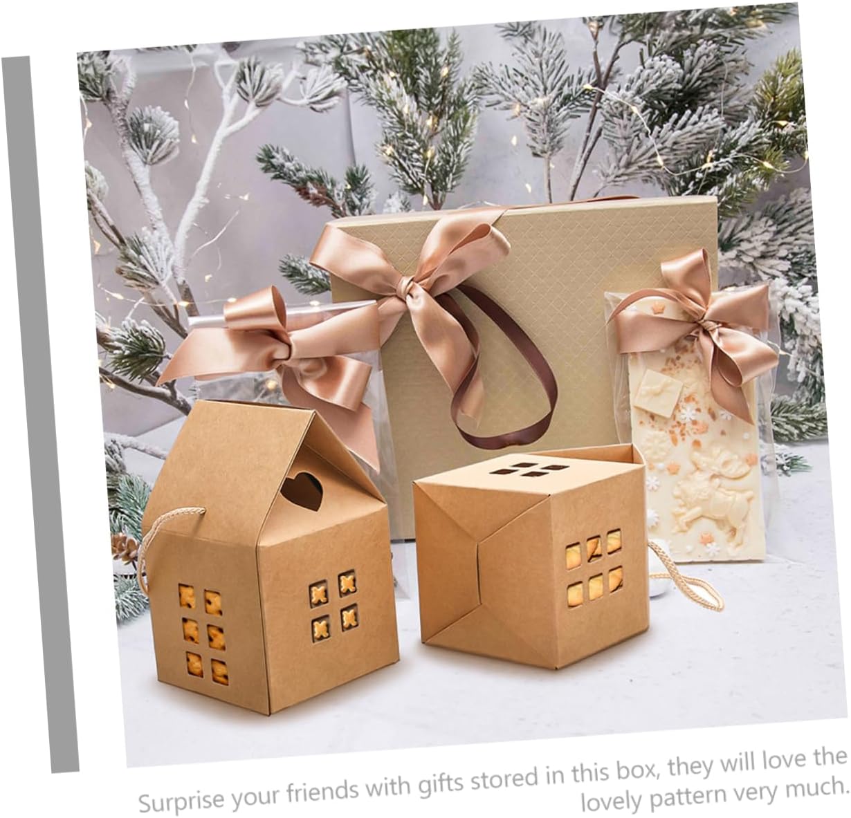 CALLARON 20pcs Handheld Hollowed House Candy Boxes Multi Function Paper Present Cases for Easter Parties Birthdays Special Occasions Lightweight Durable Design for Treats and Sweets image 4