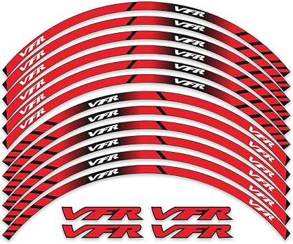 Motorcycle Sticker Wheels Rims Hub Stickers Decoration Reflective Decals For Hon-da VFR 750 VFR 800 VFR 1200X/F 17inch motorcycle rim decal Color Black