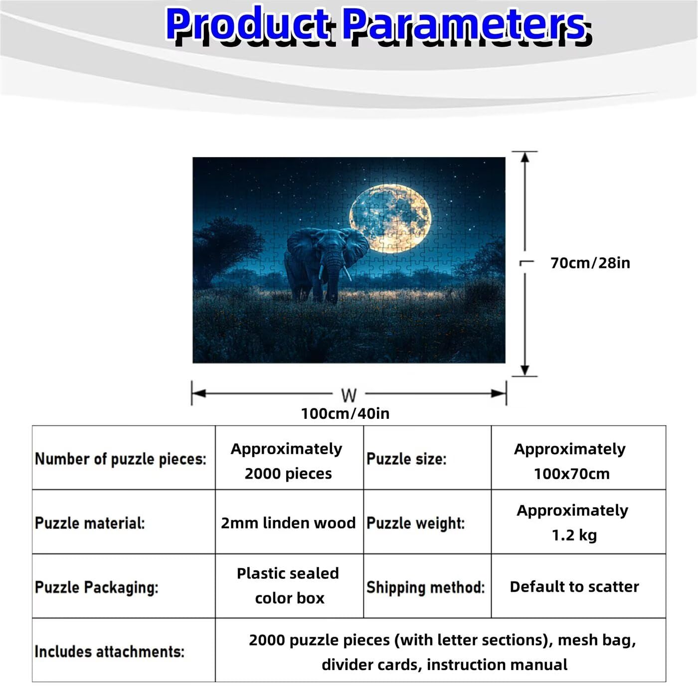 Puzzle 2000 Piezas Luna, Puzzle 2000 Piezas Adulto Cielo Estrellado, Rompecabezas de Madera para Adultos 70 x 100cm, Puzzles para Toda la Familia Cuadros Decoracion Salon Modernos Regalo RXPT-10389