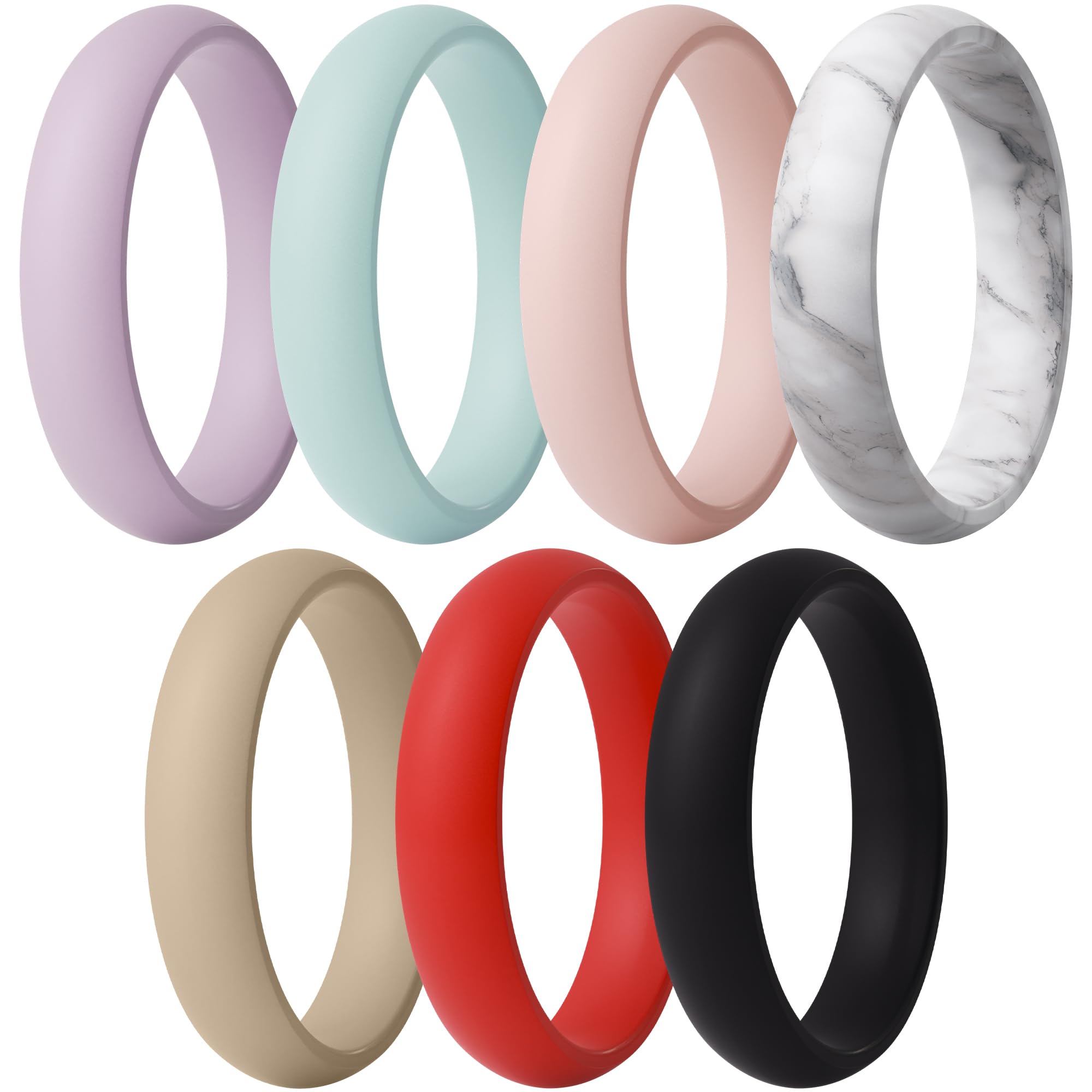 Silicone Wedding Rings for Men Breathable Airflow Inner Grooves - Step Edge Sleek Design Breathable Rubber Engagement Bands - 8mm wide - 2mm Thick-image-30
