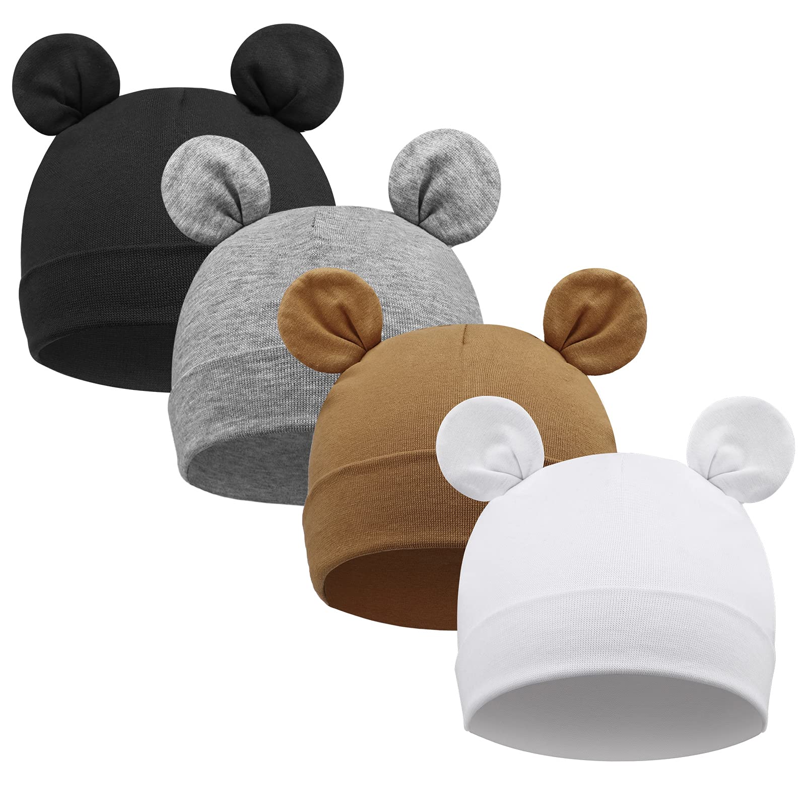 DRESHOW 4 Sztuk Czapka dla Niemowląt Noworodek Maluch Miękka Urocza Dzianinowa Czapka Czapki Szpitalne dla Chłopców Niemowląt Czapka Beanie
