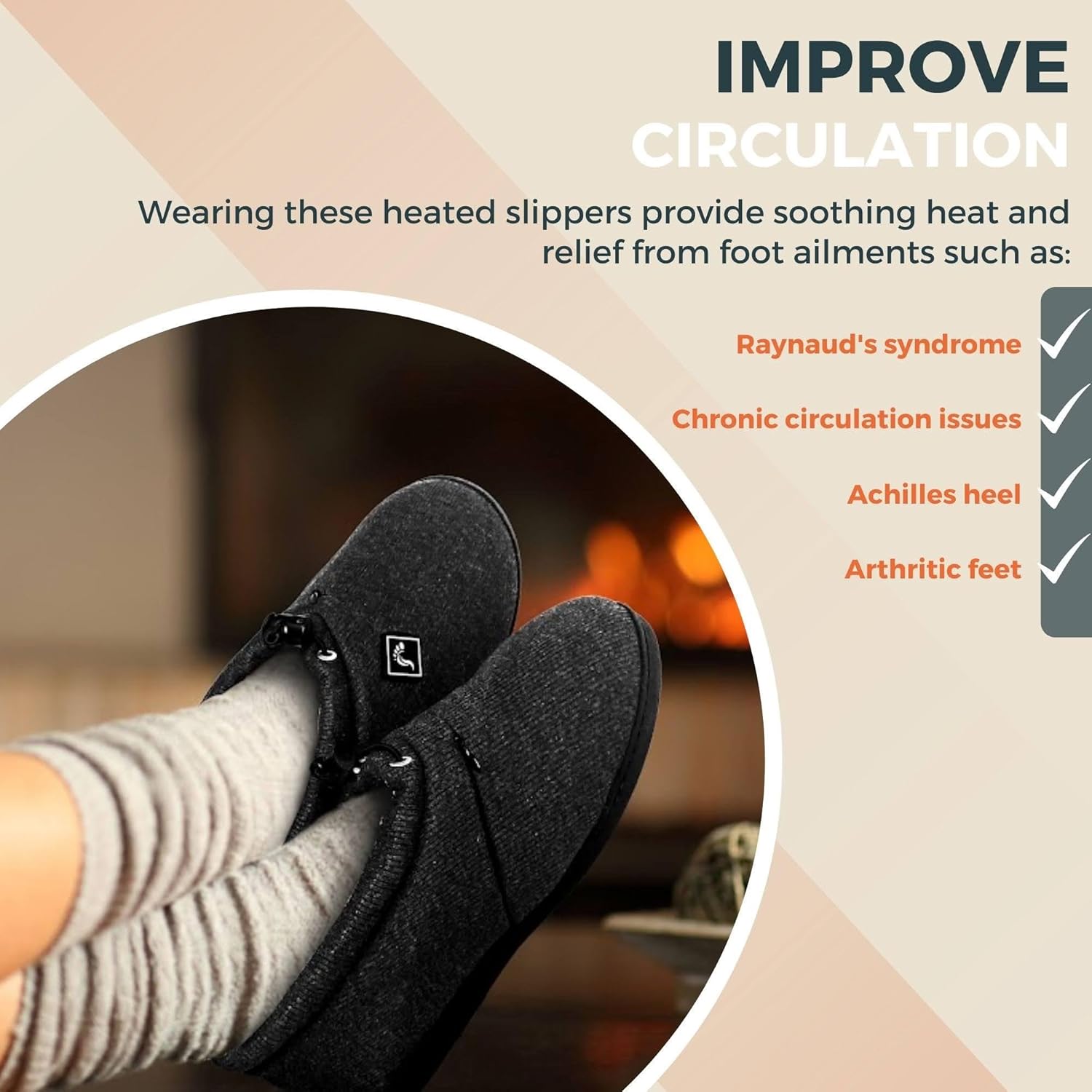 Heated Slippers for Men and Women – Rechargeable Foot Wear with 3 Temperature Settings Keep Feet Warm up to 11 Hours with 2000mAh 7.4 Volt Battery - Image 2