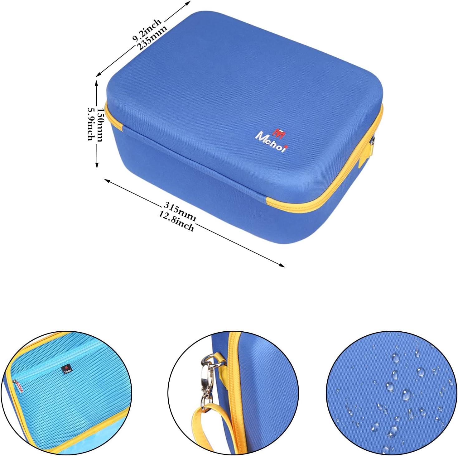 Mchoi Shockproof Carrying Case Fits for PicassoTiles 100 Piece Set Magnet Building Tiles, EVA Portable Storage Case Shockproof, Blue