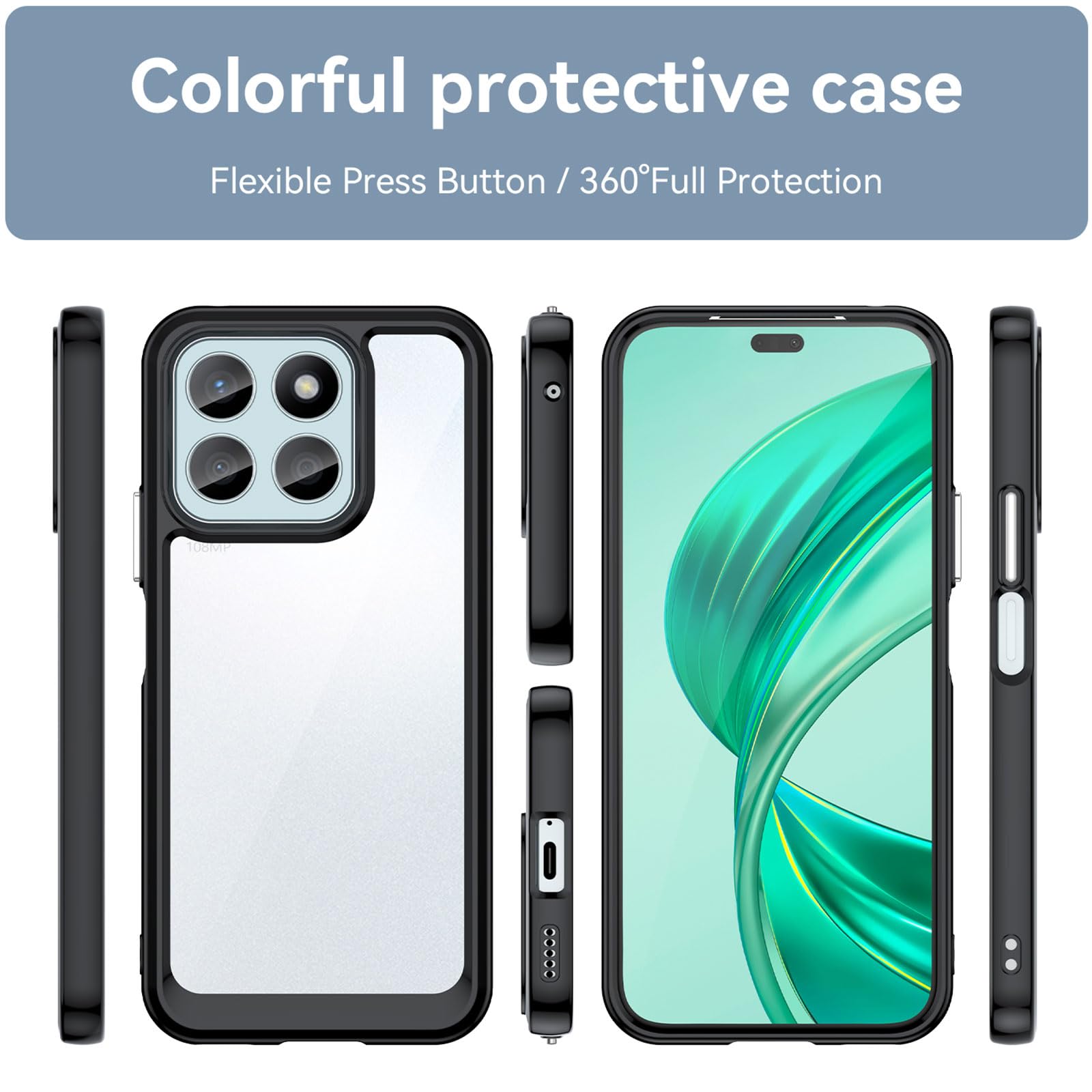 Custodia Morbida In Silicone TPU Per Honor X8 - Copertina Sottile, Antiurto, Trasparente O Colorata