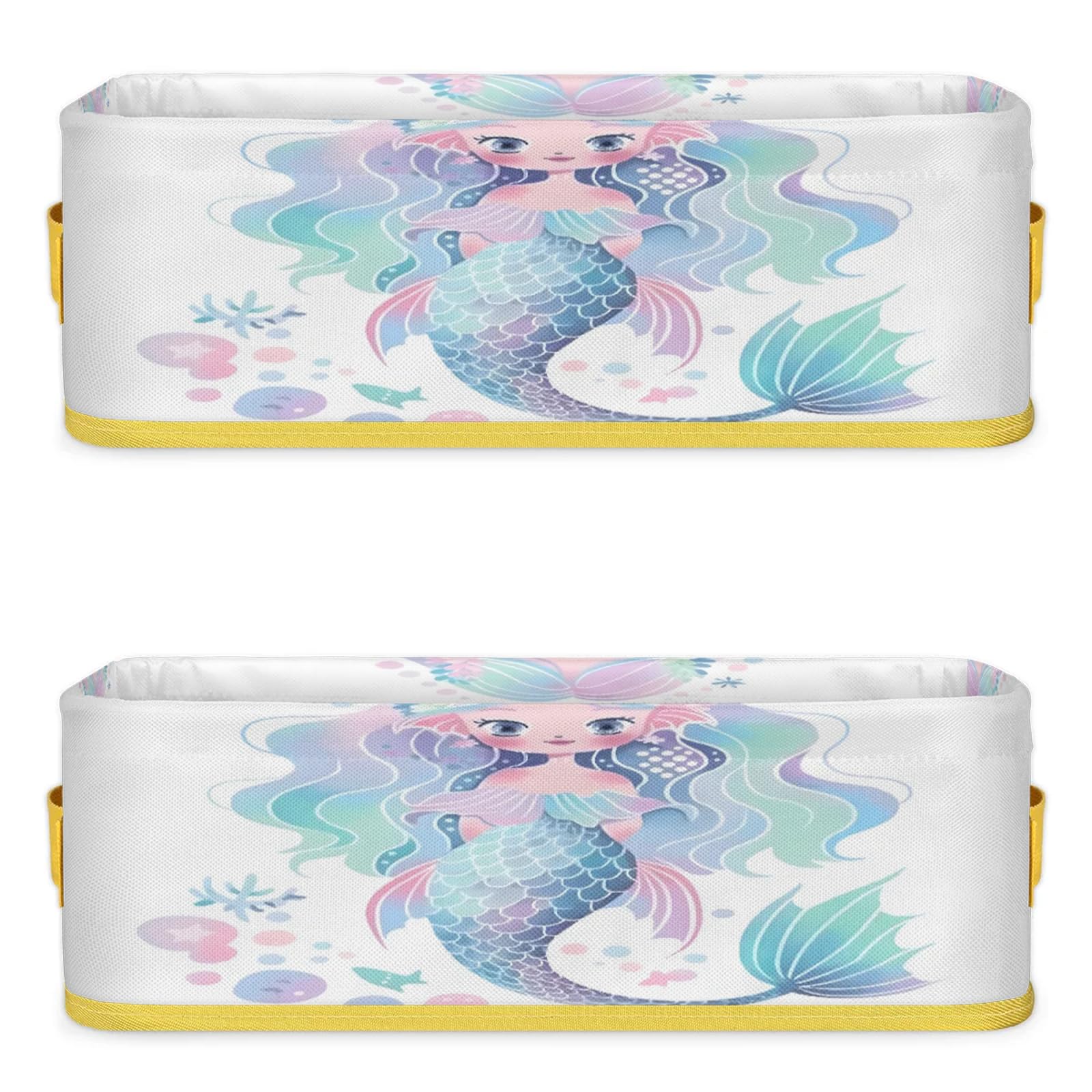 Bathroom Storage Basket Waterproof Foldable Storage Bins with Handles Decorative Toilet Paper Storage Basket for Organizing for House Bathroom Toiletries Set of 2