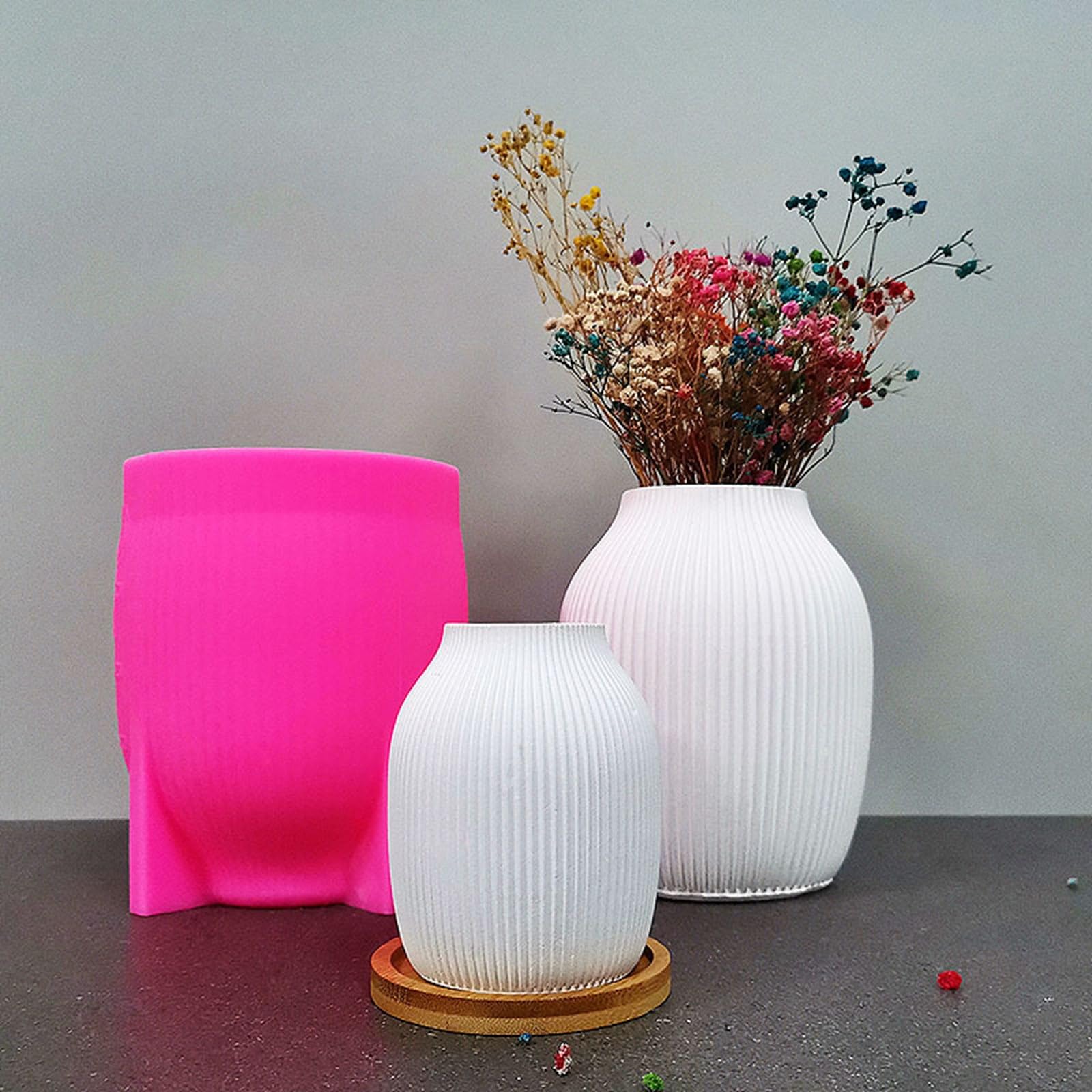 Jarrones moldes de silicona para decoración elegante y llamativa, L