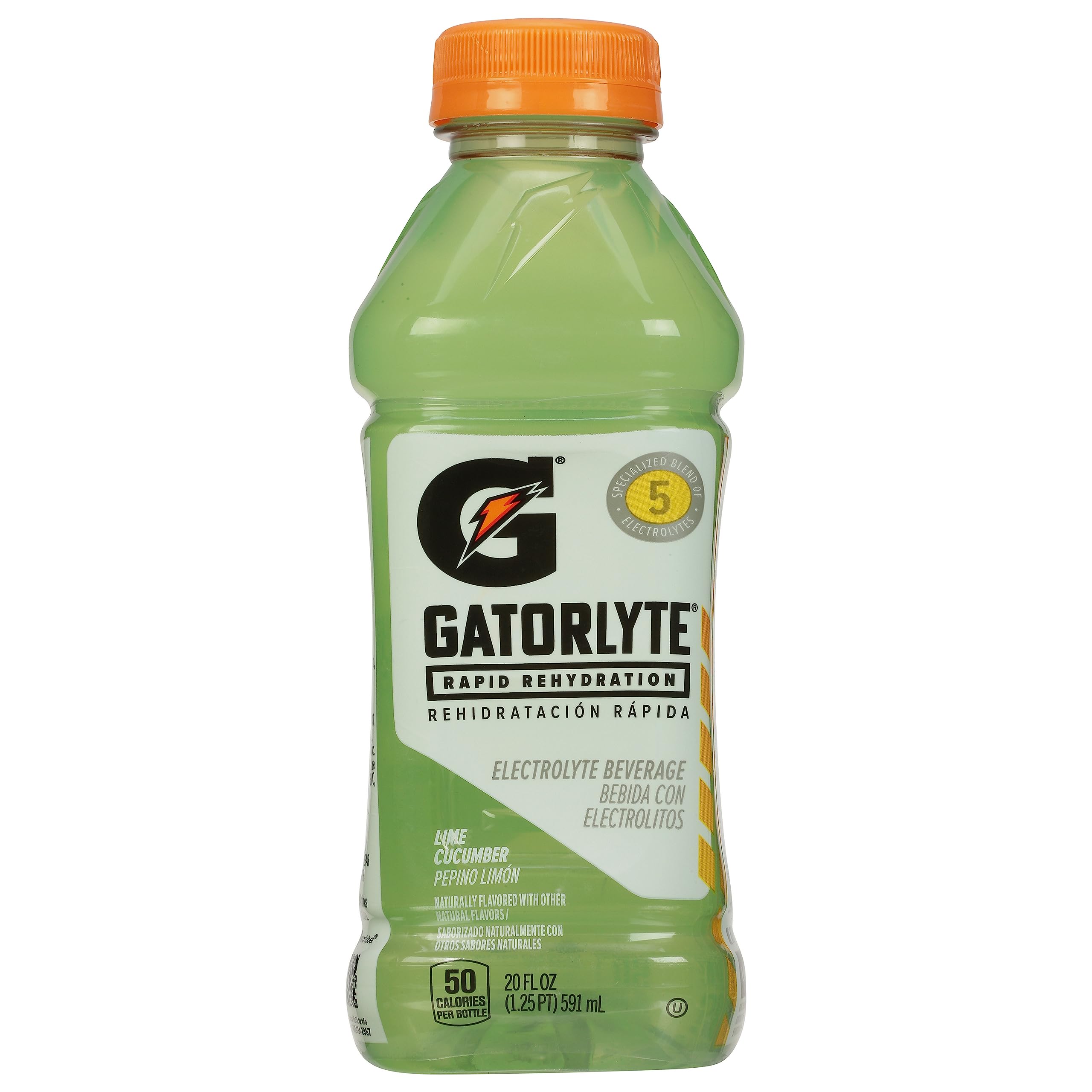 Gatorlyte Rapid Rehydration Electrolyte Beverage, Lime Cucumber, 20oz Bottle,(12 units),Jun/09/2026