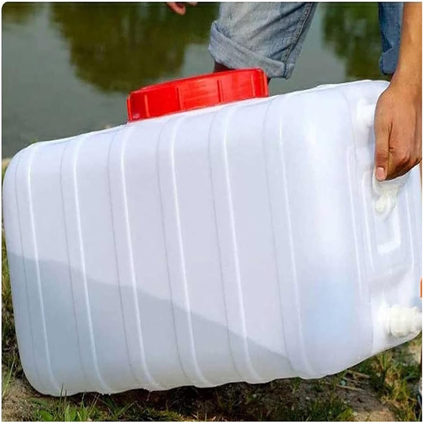 Plástico Bidón De Agua Depósito De Agua con Grifo,Recipiente De Almacenamiento De Agua para Acampada para Almacenamiento Emergencia Caravana Senderismo(Size:13.2gallon-50L)