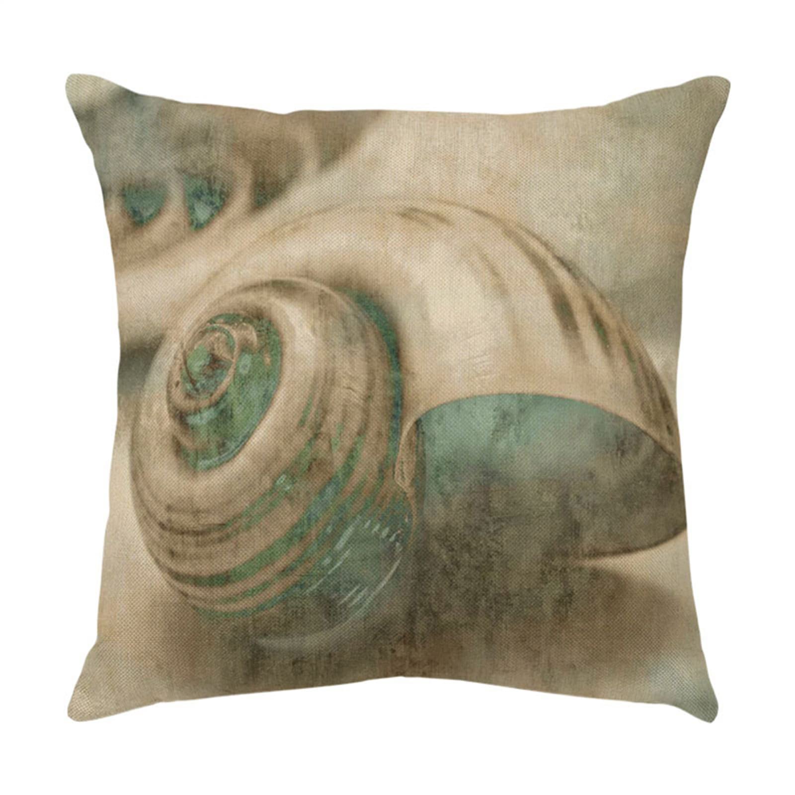 4 Piezas Funda de Almohada Concha De Océano Azul Fundas de Cojín Terciopelo Sencillo y Decorativo para Sofá Camas Dormitorio Coche Lino Cojines Throw Pillow Covers 60x60cm/24x24 Inch